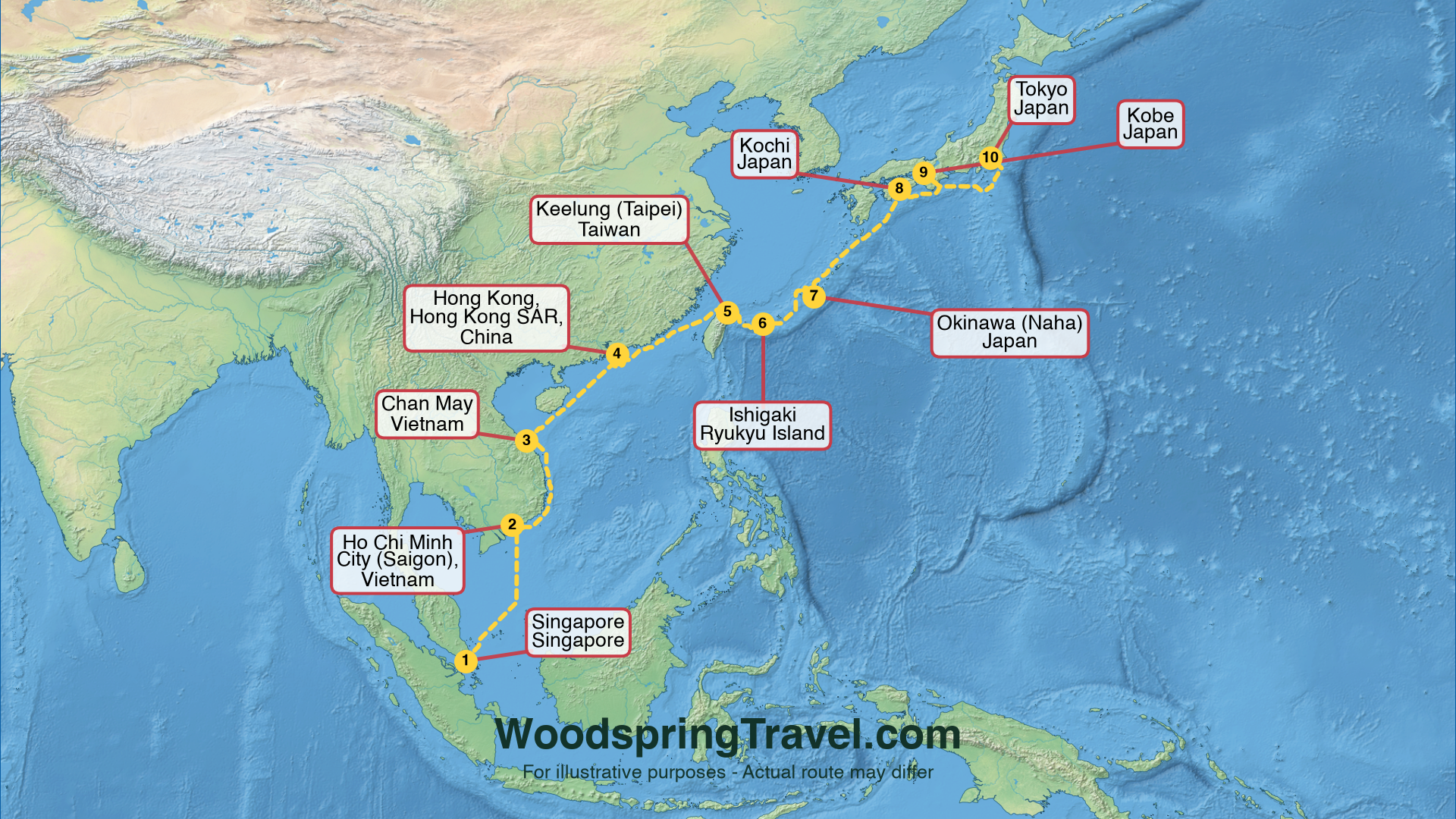 Route Illustration - Actual route may differ