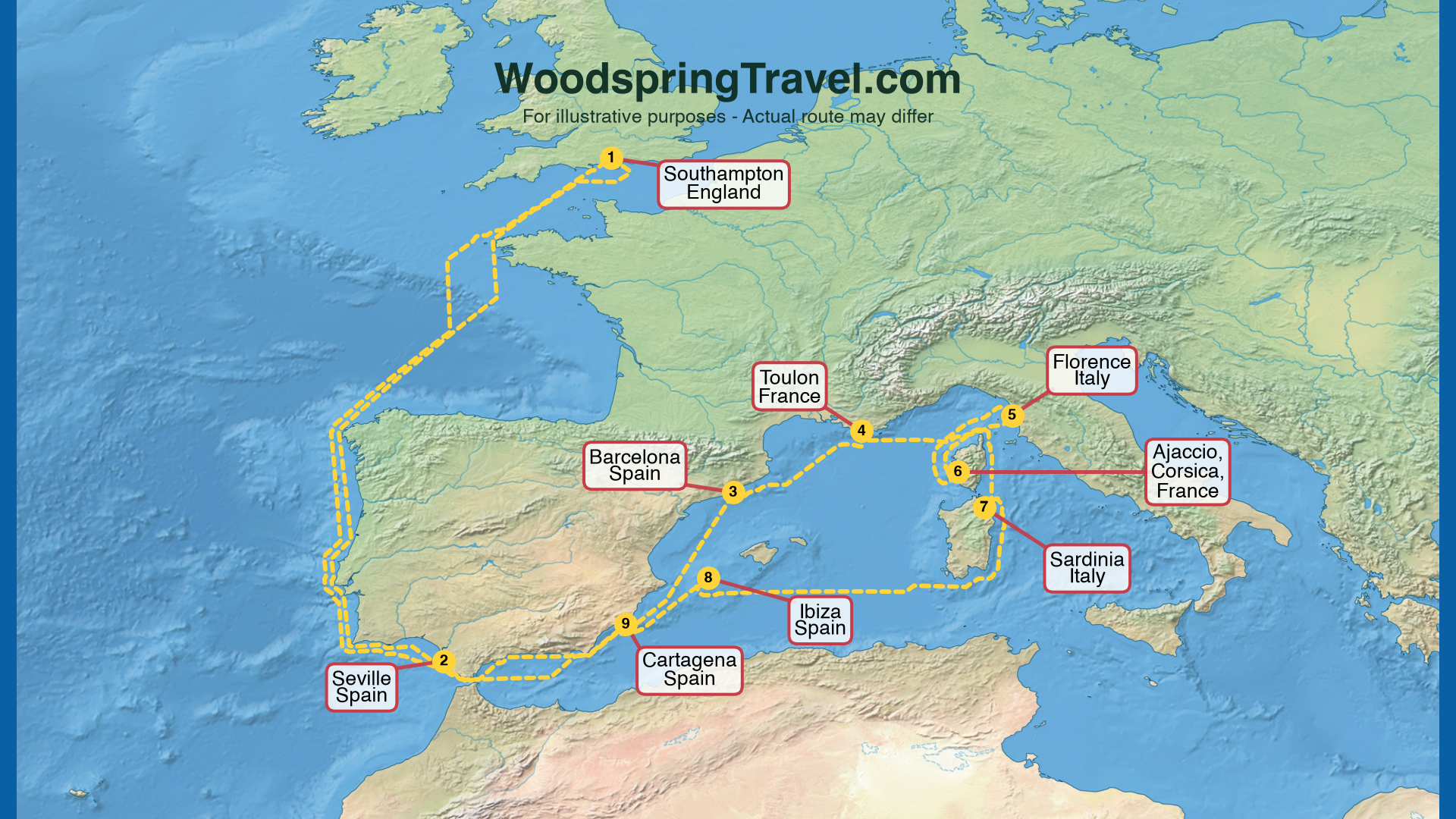 Route Illustration - Actual route may differ Route Illustration - Actual route may differ