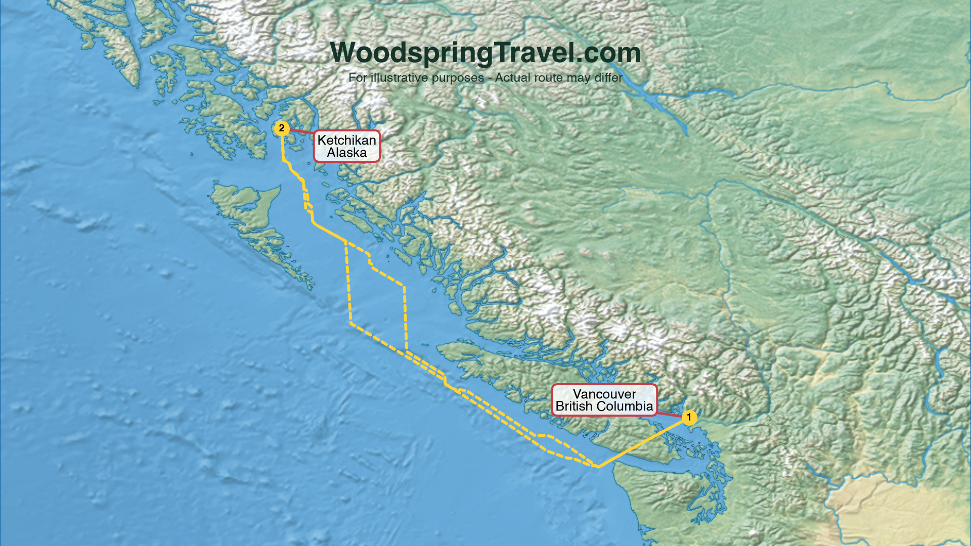 Route Illustration - Actual route may differ