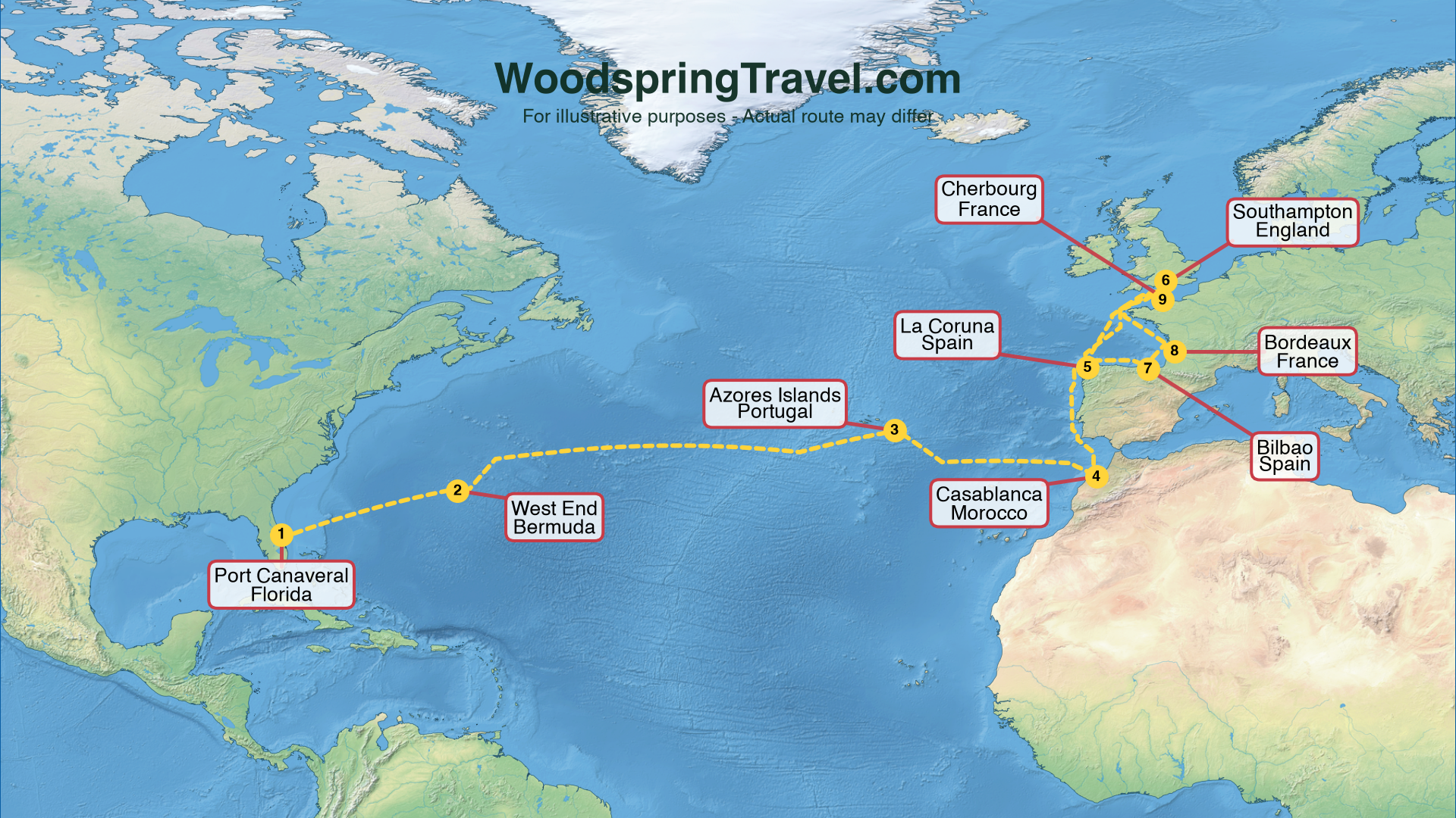 Route Illustration - Actual route may differ