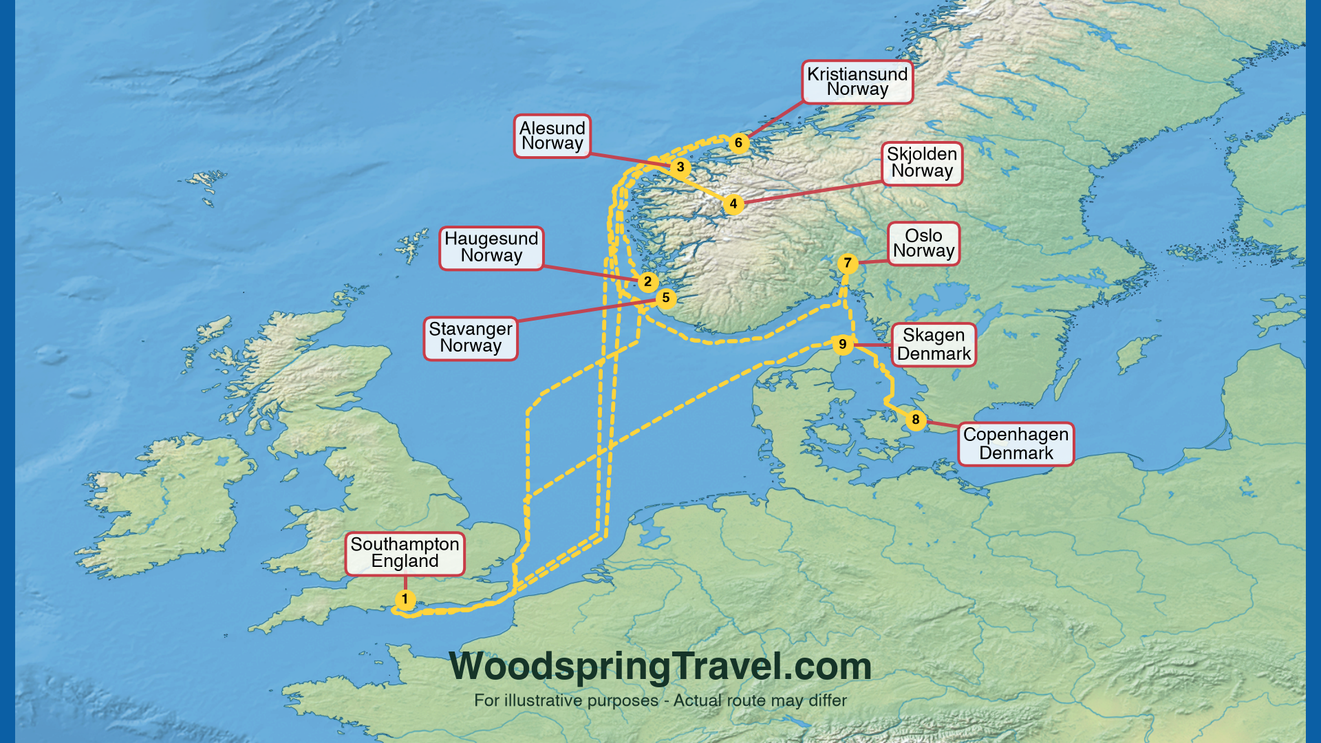Route Illustration - Actual route may differ