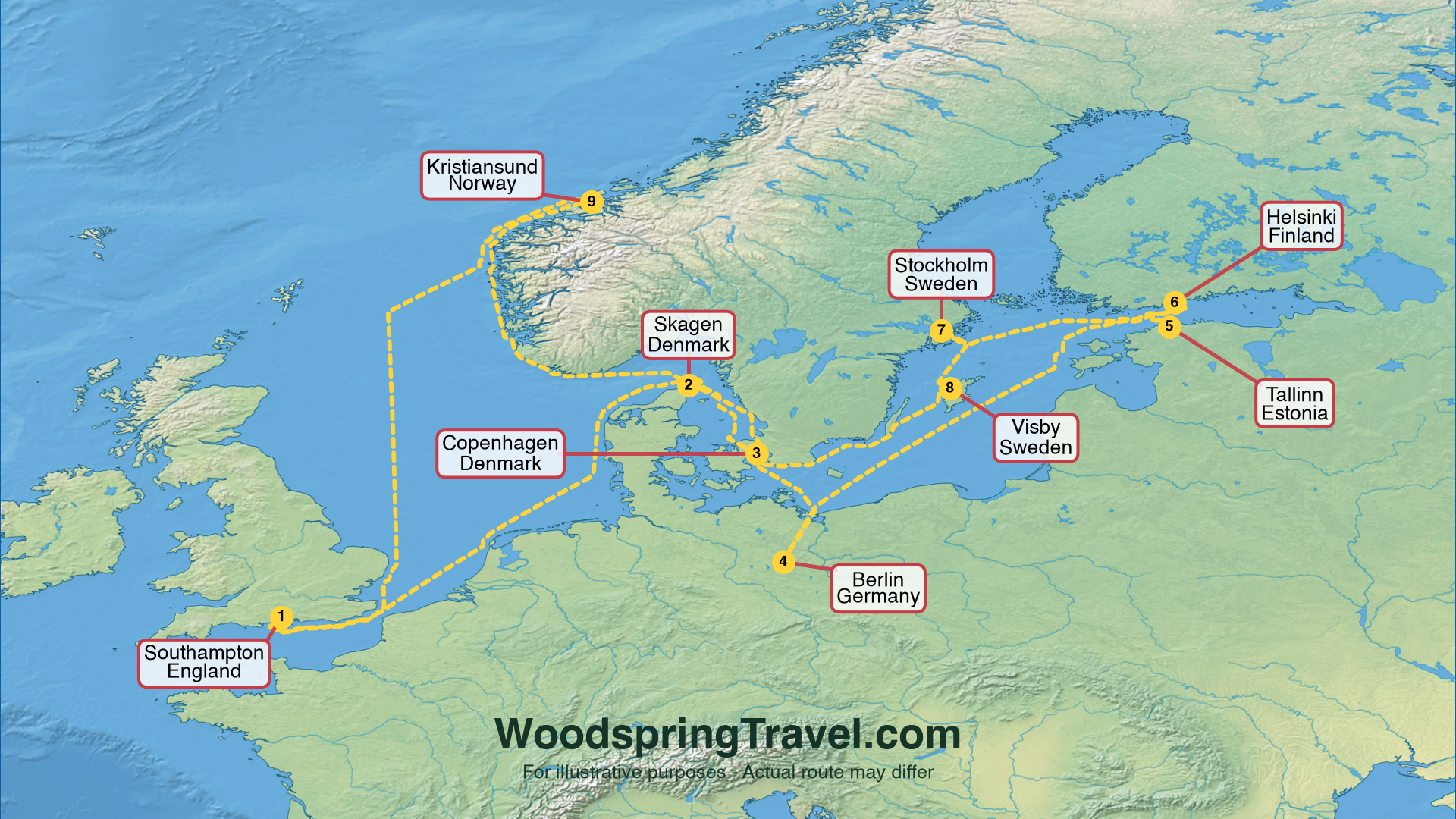 Route Illustration - Actual route may differ