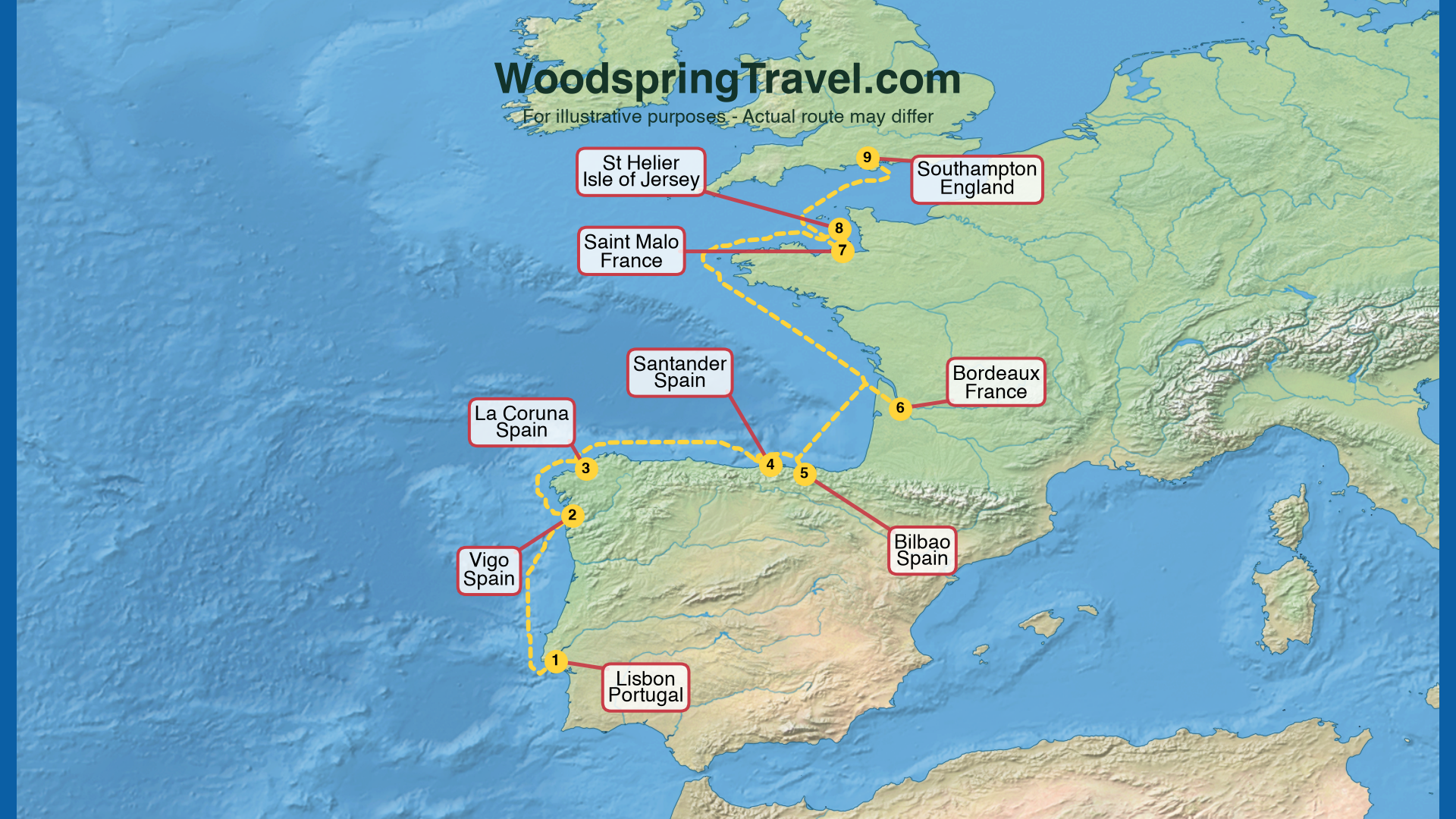 Route Illustration - Actual route may differ