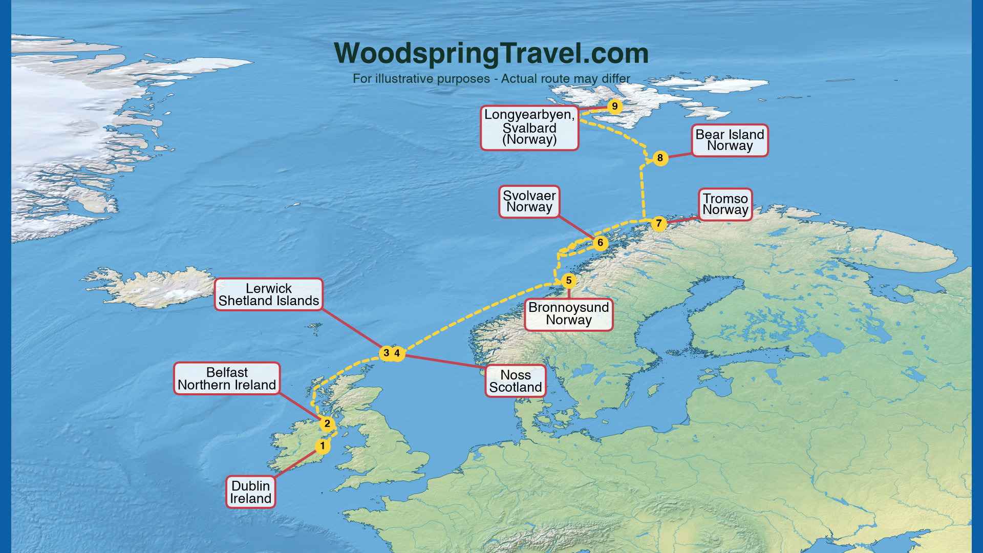 Route Illustration - Actual route may differ