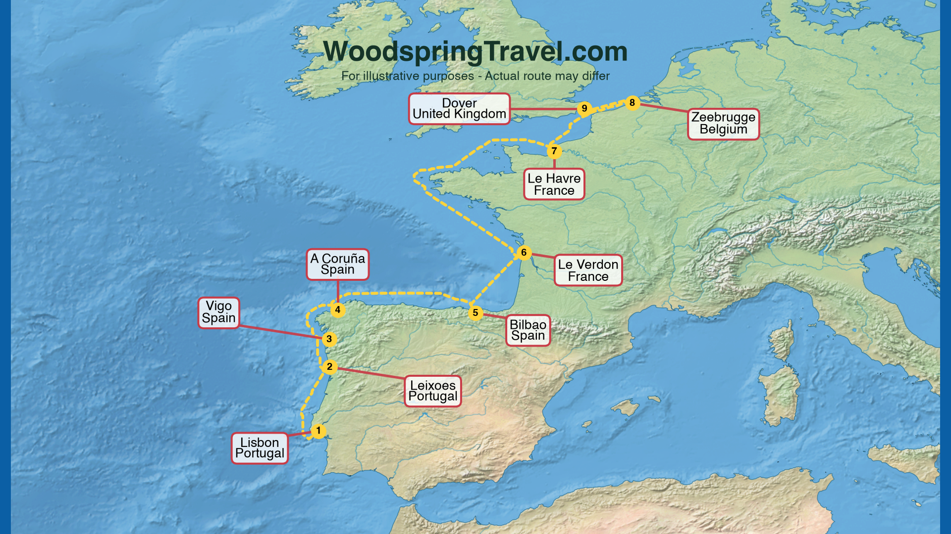 Route Illustration - Actual route may differ