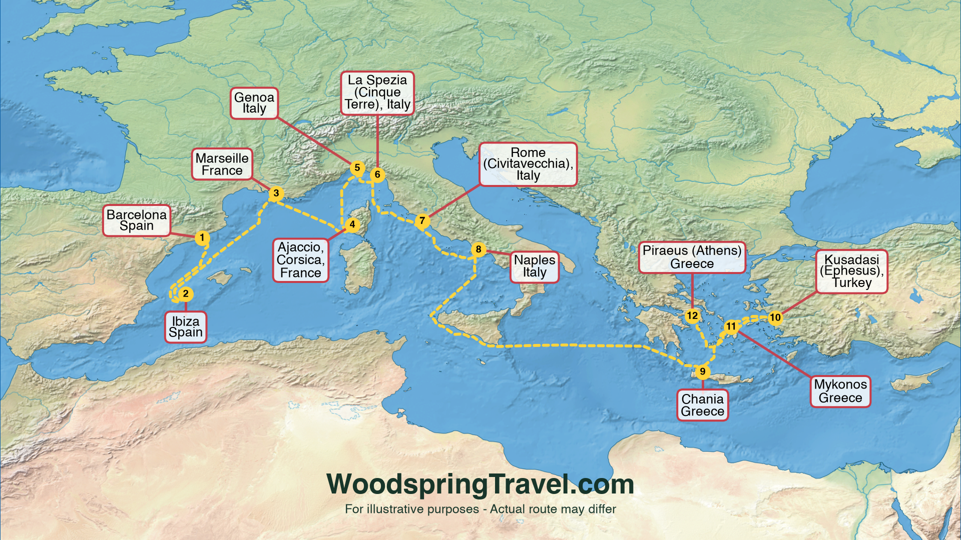 Route Illustration - Actual route may differ