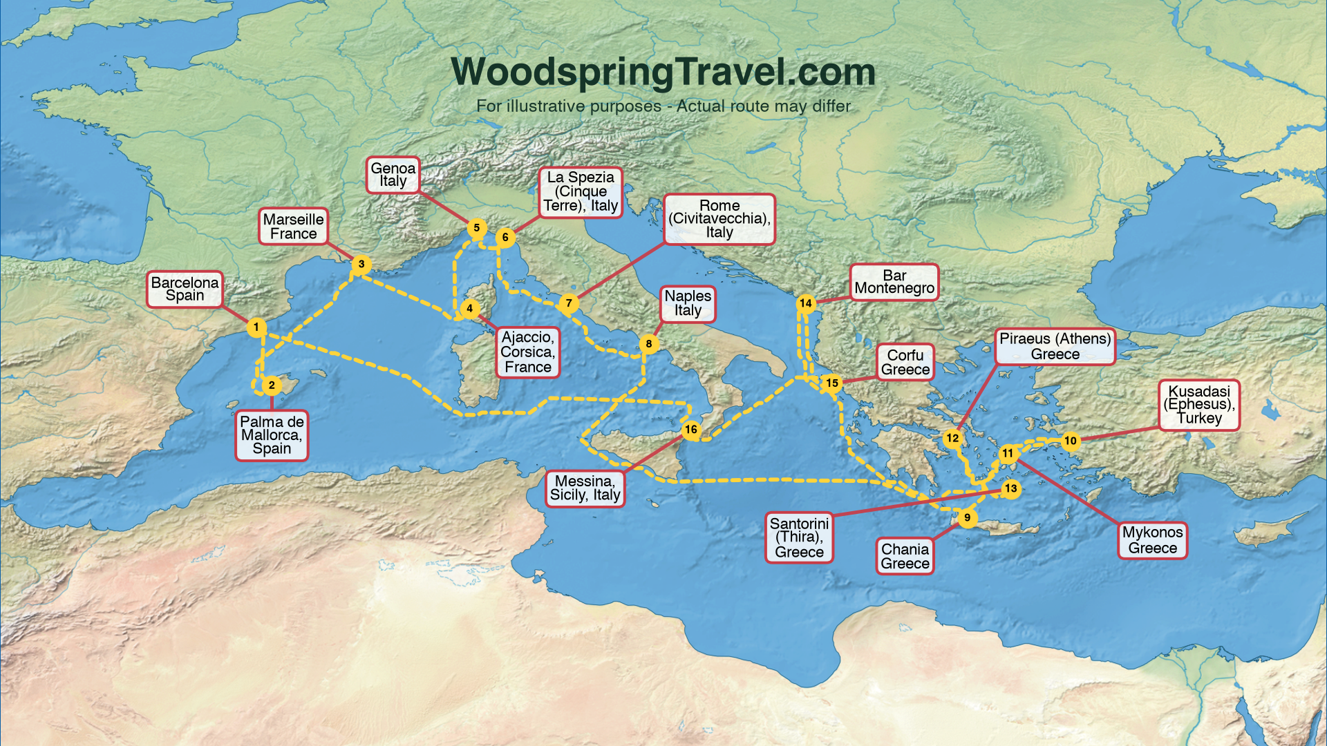 Route Illustration - Actual route may differ