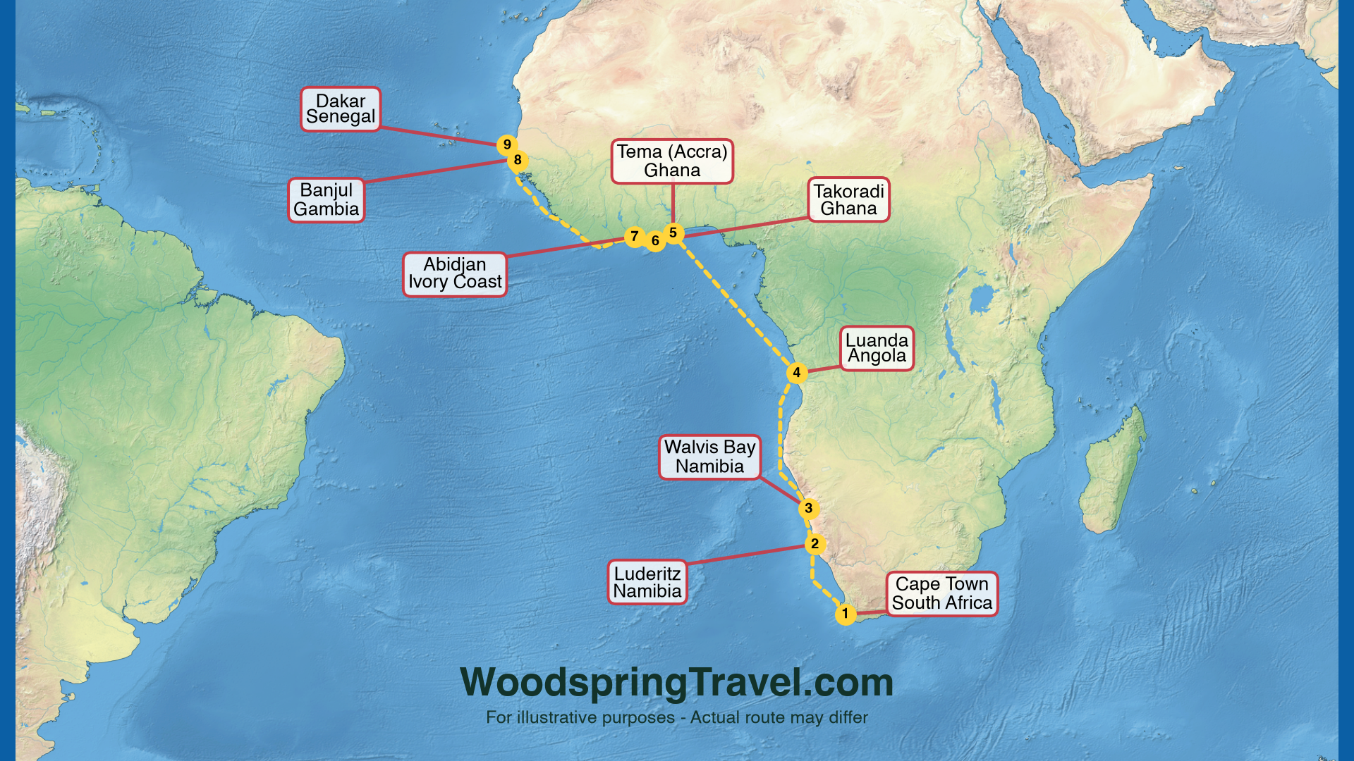 Route Illustration - Actual route may differ