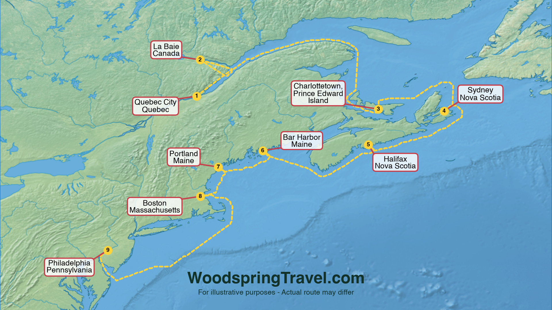 Route Illustration - Actual route may differ