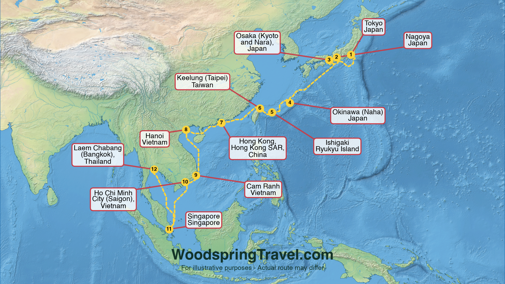 Route Illustration - Actual route may differ