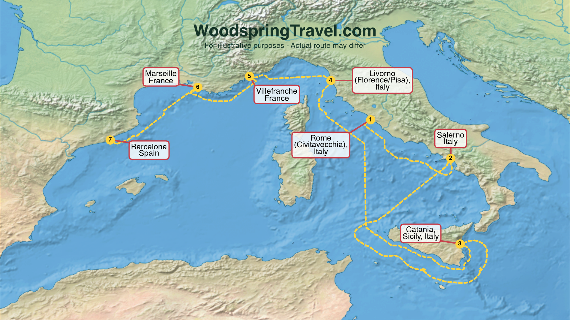 Route Illustration - Actual route may differ