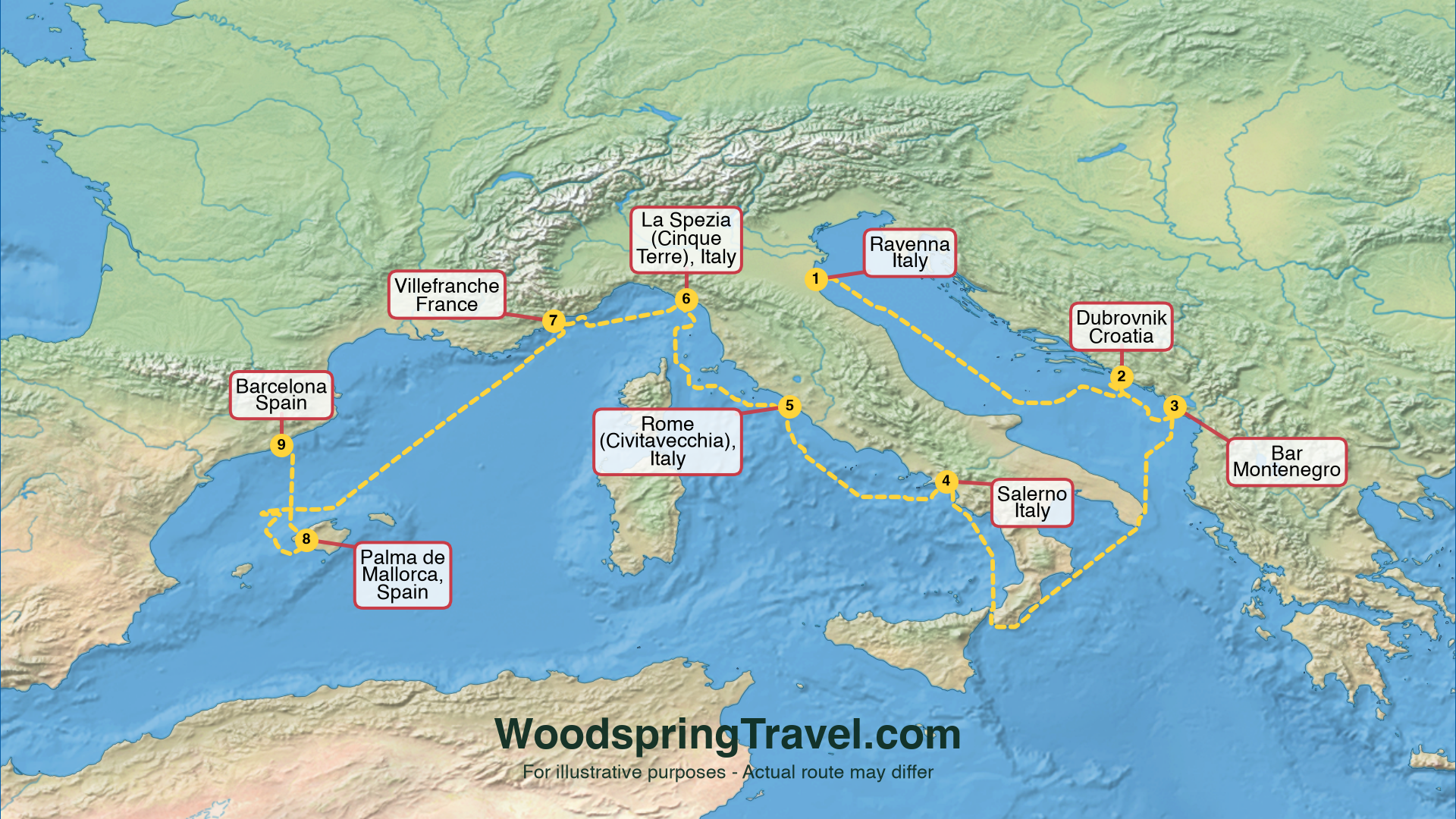 Route Illustration - Actual route may differ