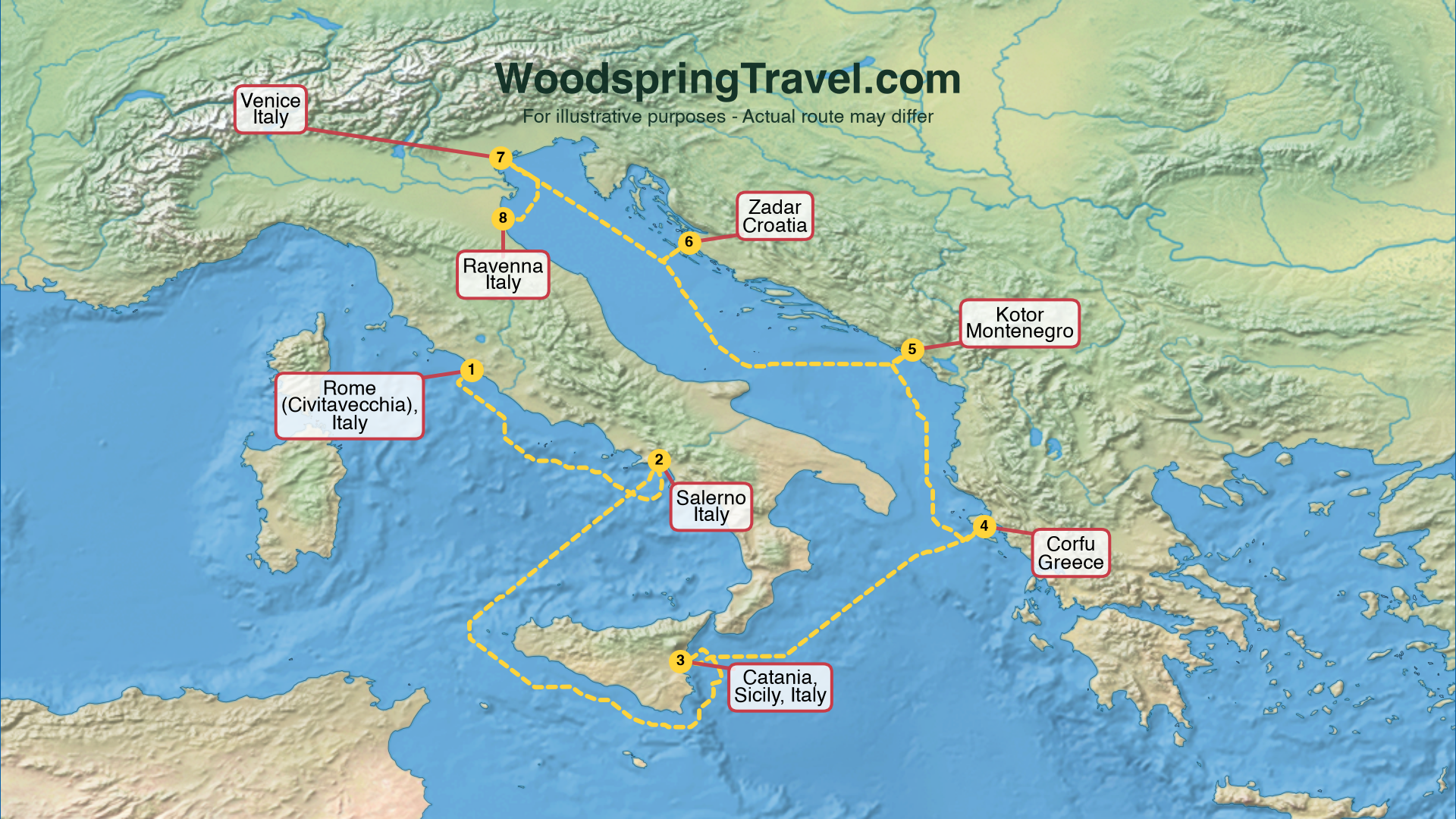 Route Illustration - Actual route may differ