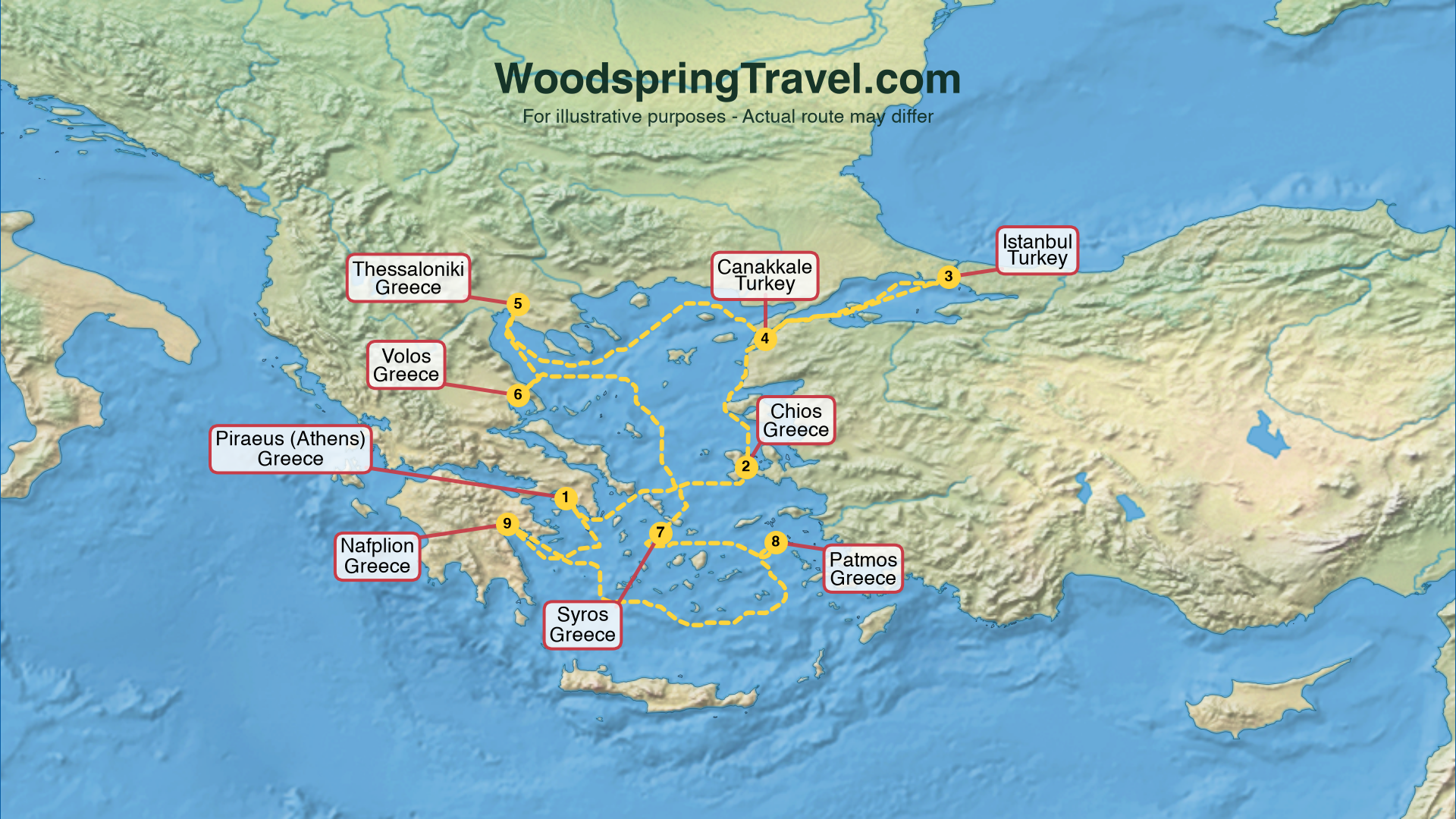 Route Illustration - Actual route may differ