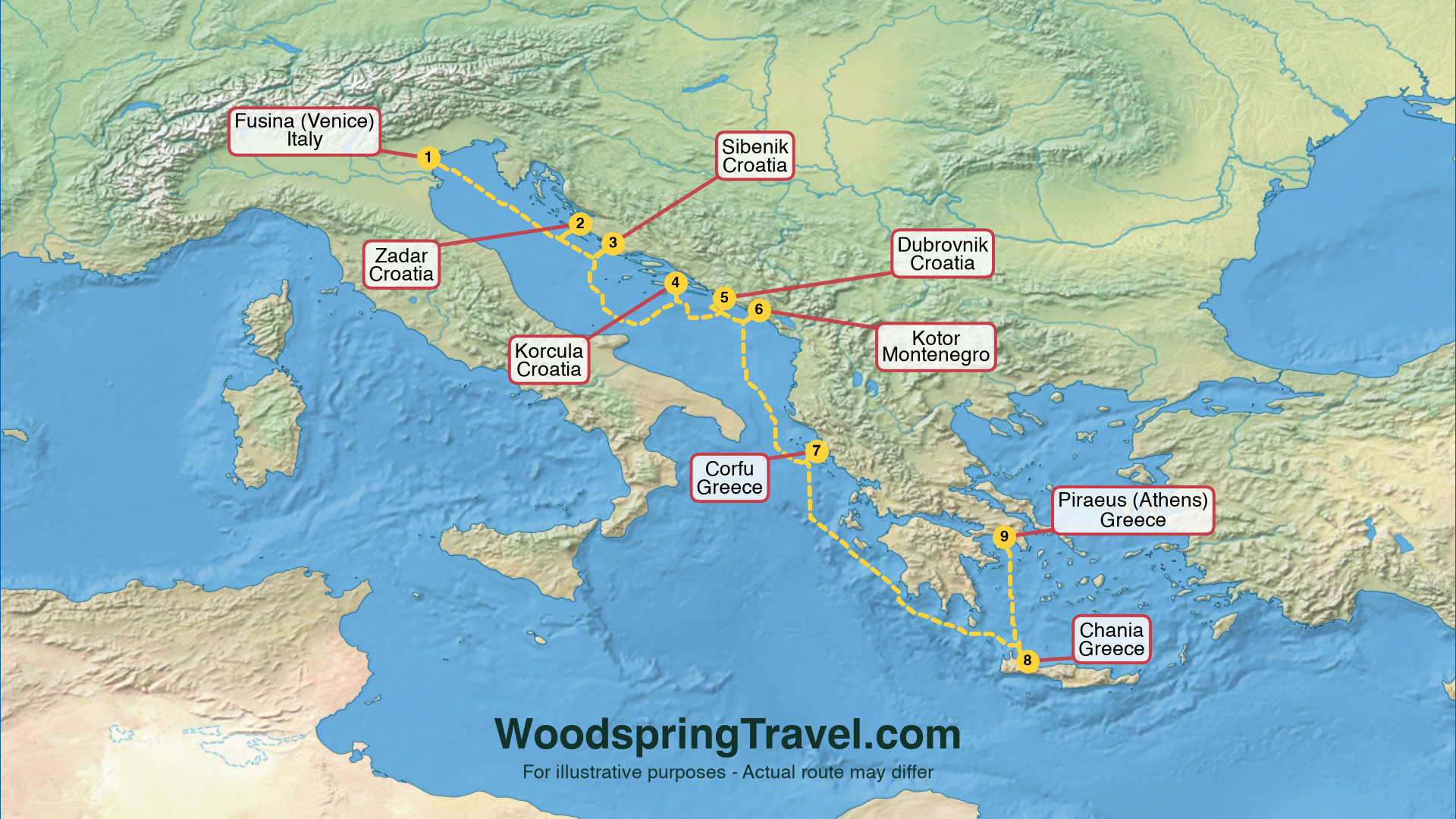 Route Illustration - Actual route may differ