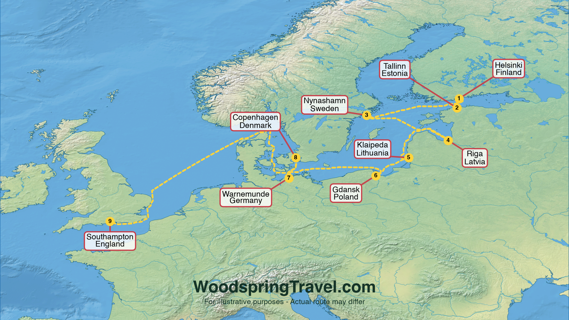 Route Illustration - Actual route may differ