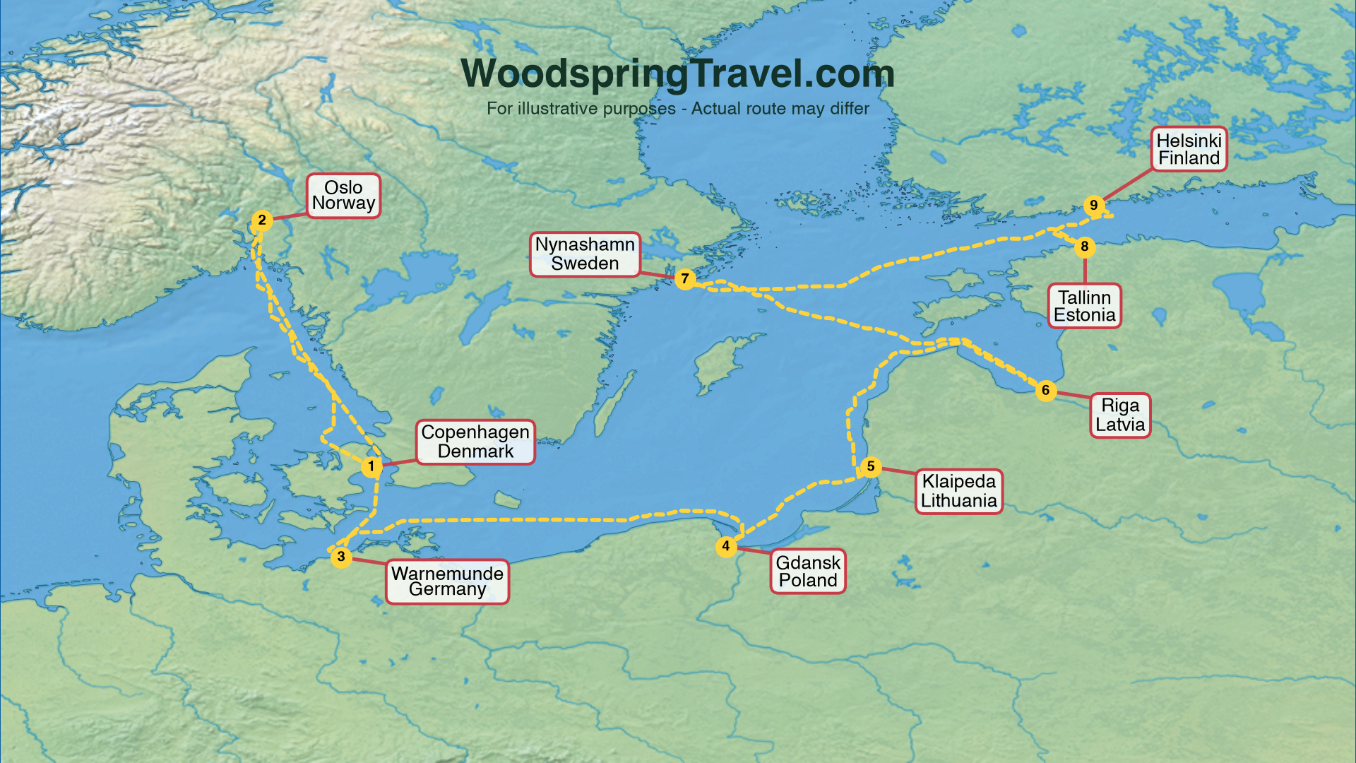 Route Illustration - Actual route may differ