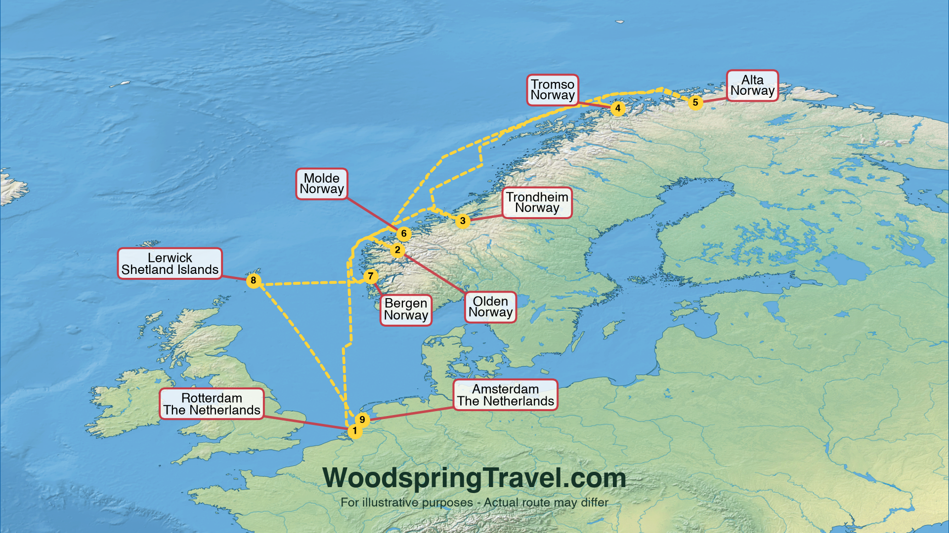 Route Illustration - Actual route may differ Route Illustration - Actual route may differ