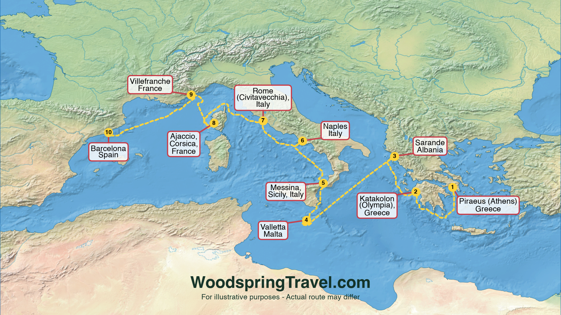 Route Illustration - Actual route may differ