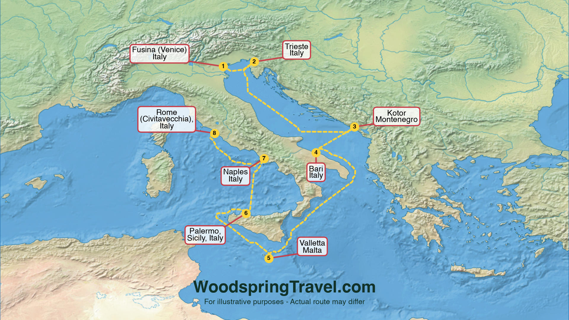 Route Illustration - Actual route may differ