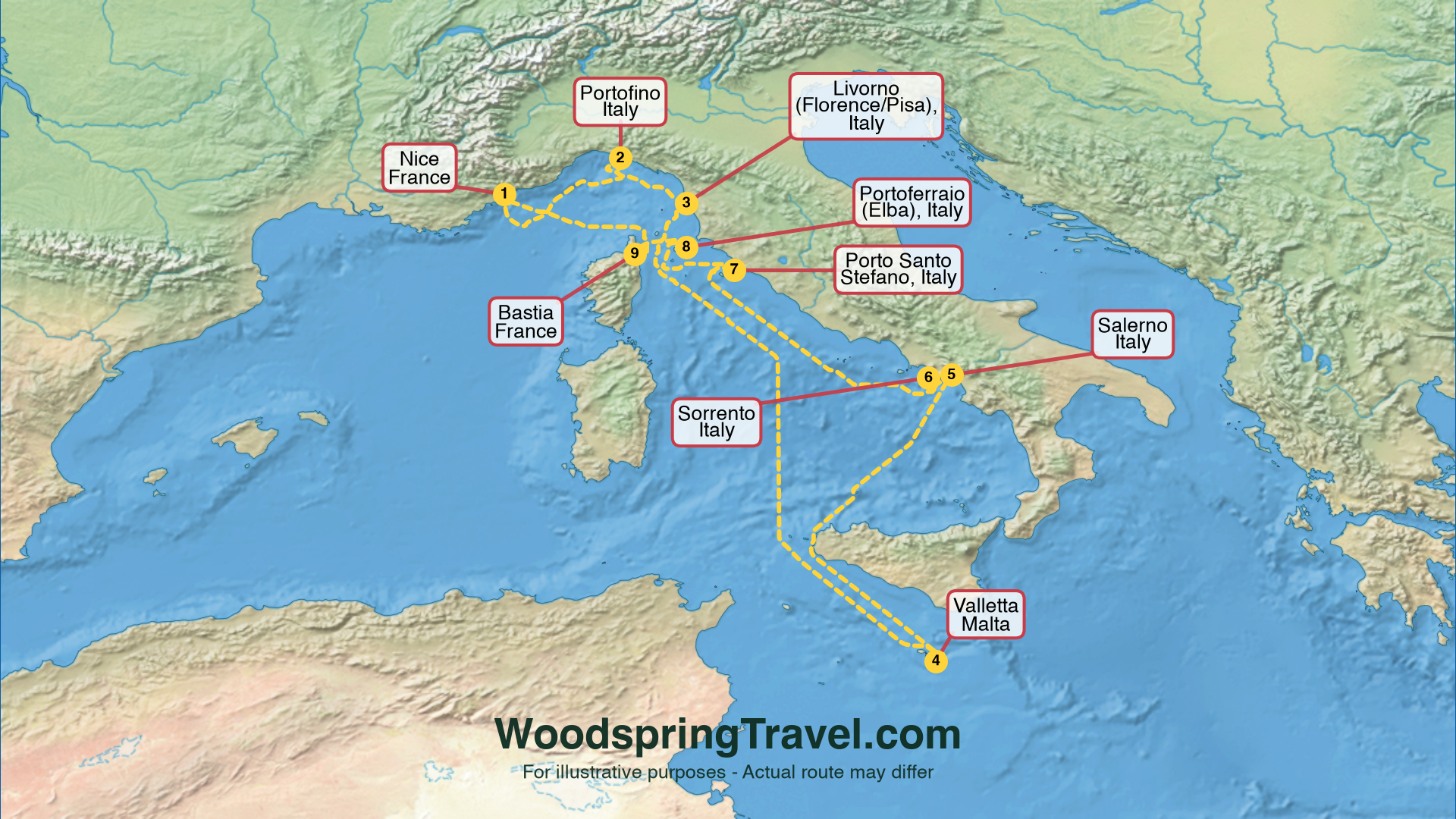 Route Illustration - Actual route may differ