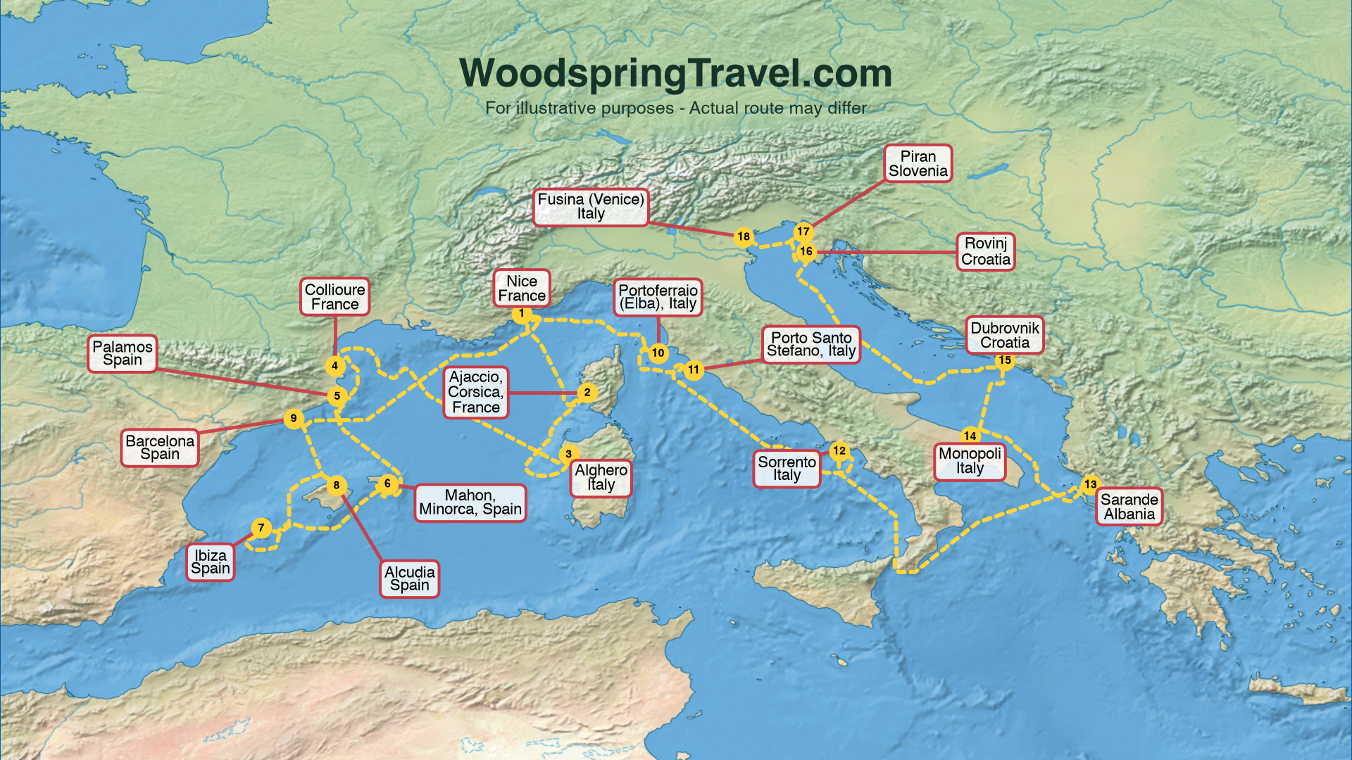 Route Illustration - Actual route may differ