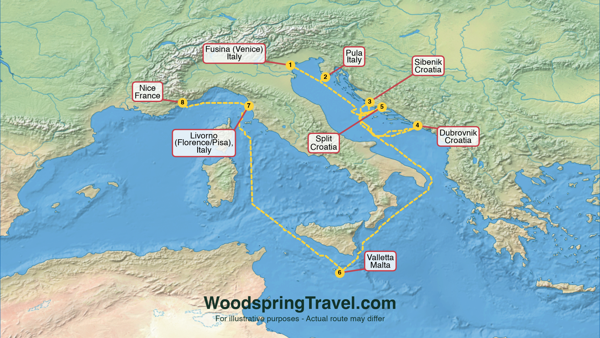 Route Illustration - Actual route may differ