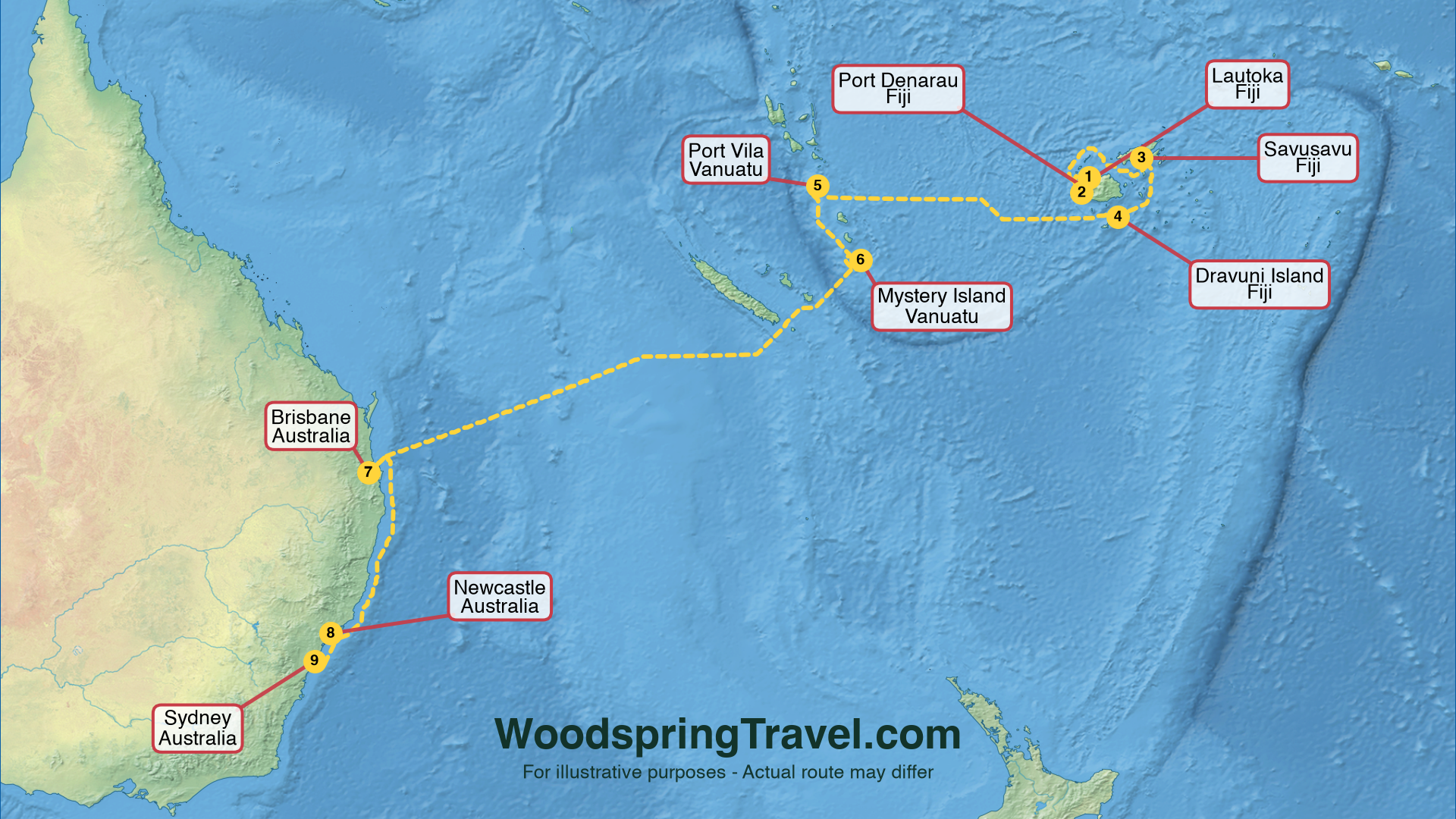Route Illustration - Actual route may differ