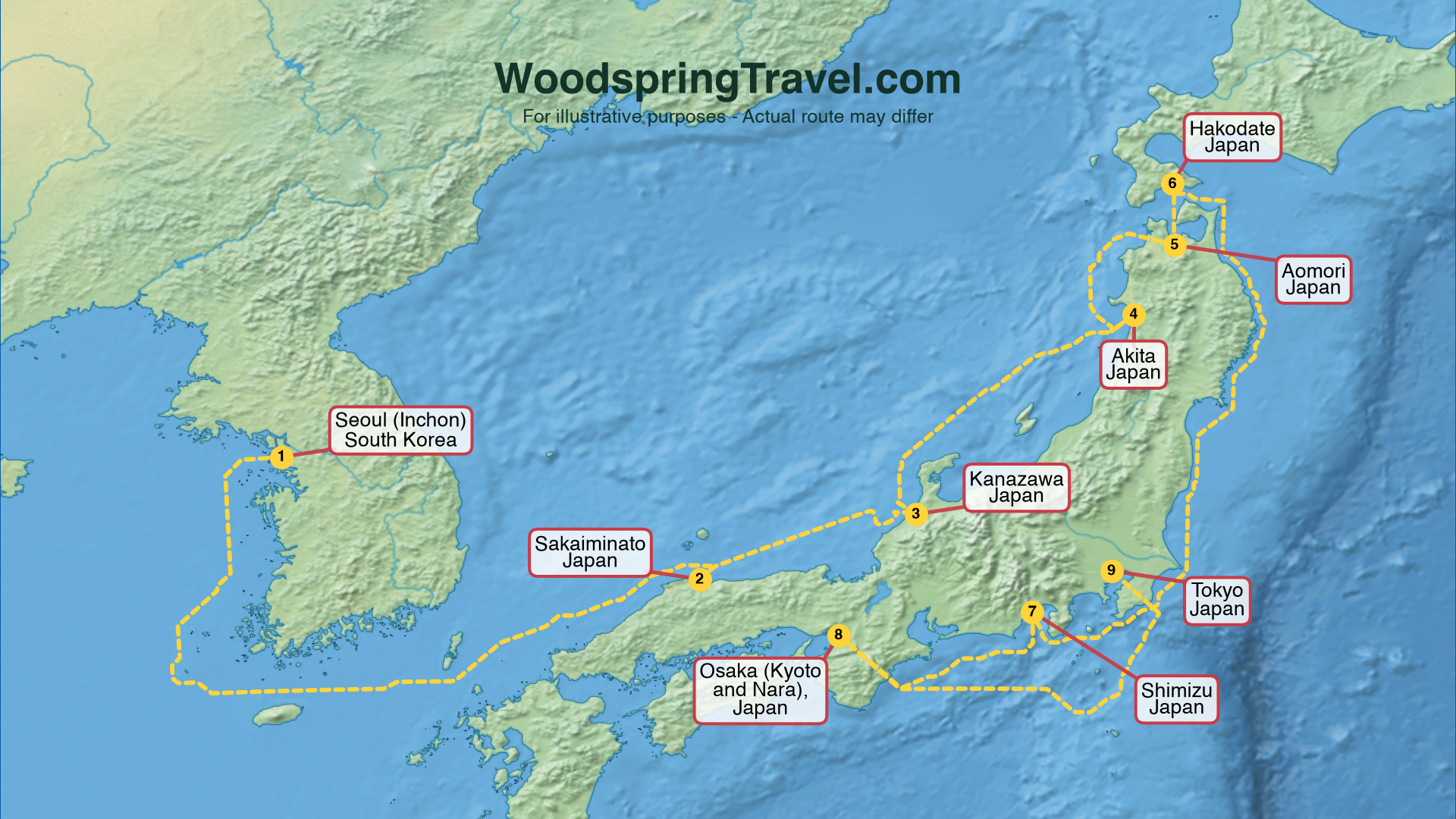 Route Illustration - Actual route may differ