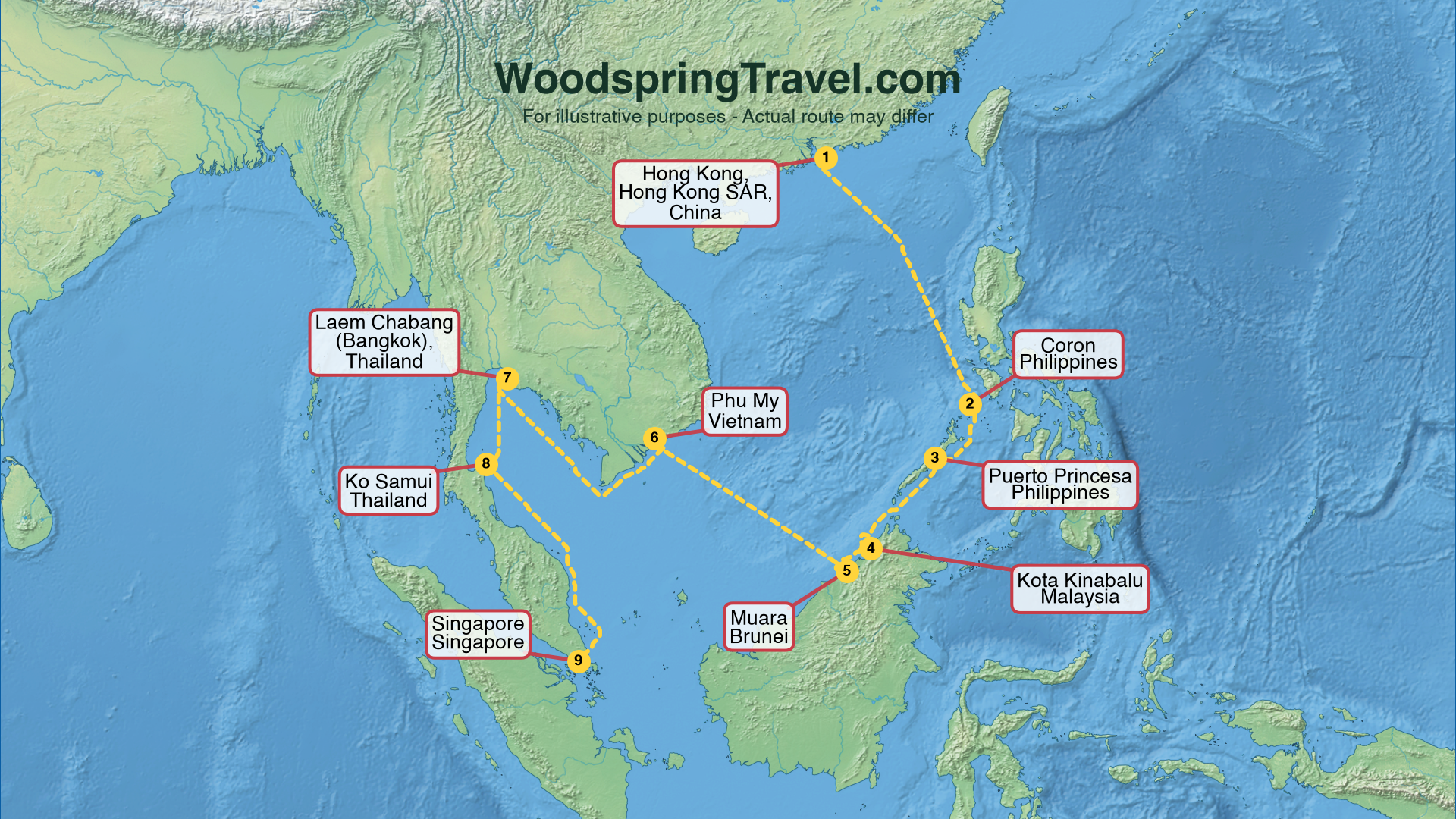 Route Illustration - Actual route may differ