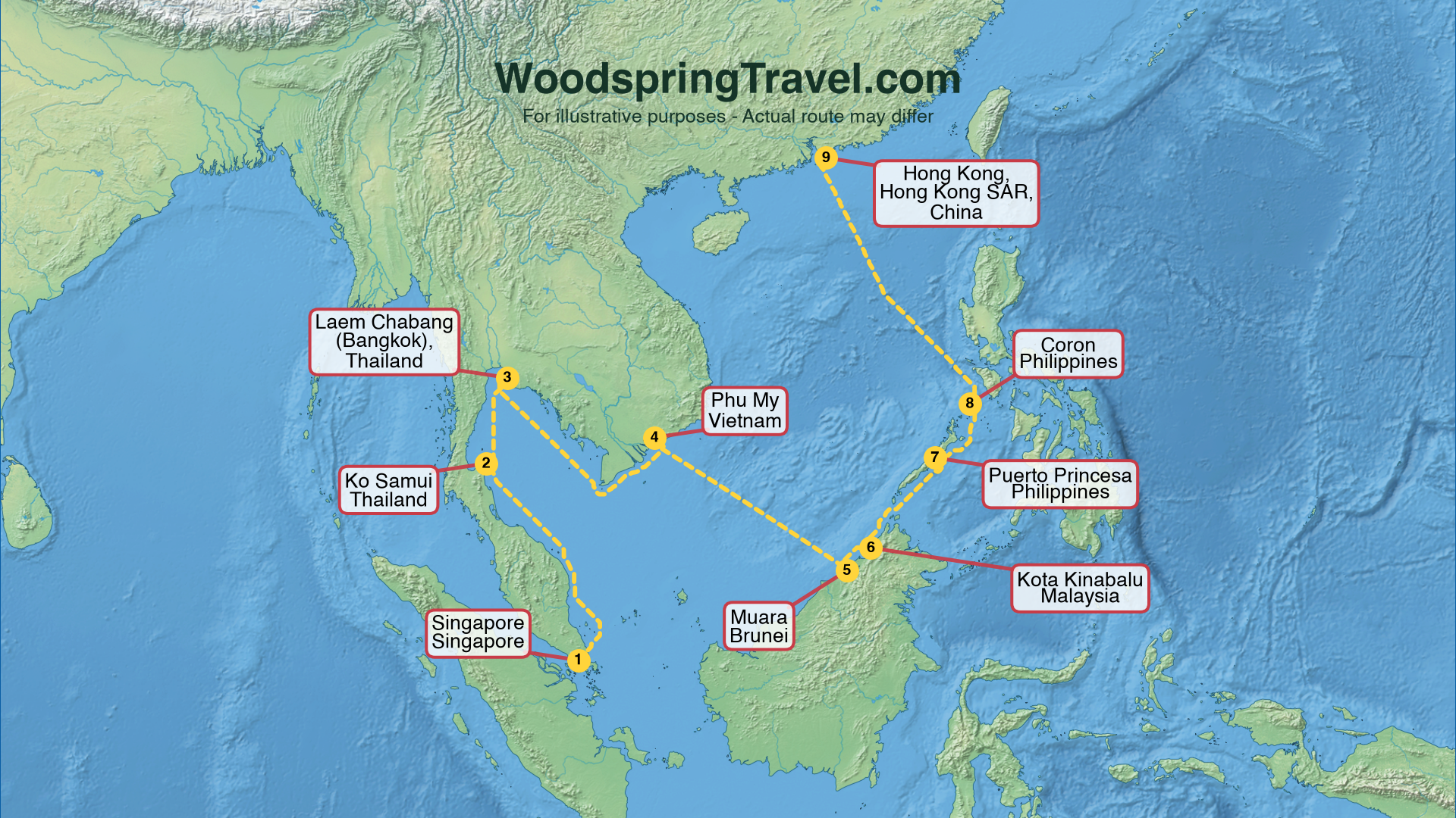 Route Illustration - Actual route may differ