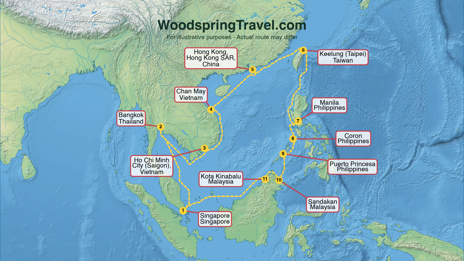 Route Illustration - Actual route may differ