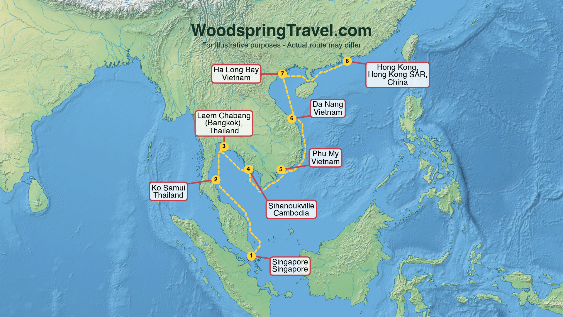Route Illustration - Actual route may differ
