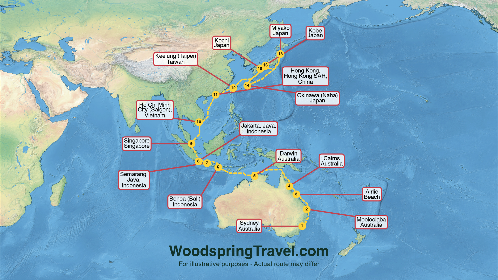 Route Illustration - Actual route may differ