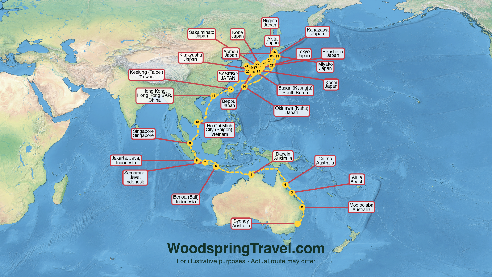Route Illustration - Actual route may differ