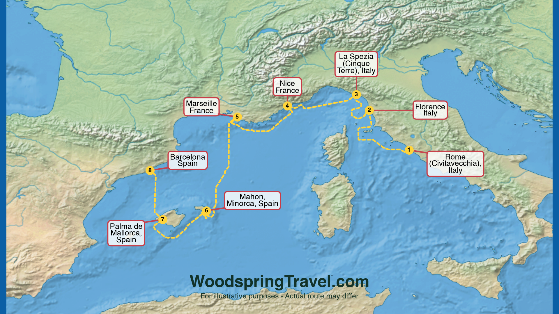 Route Illustration - Actual route may differ