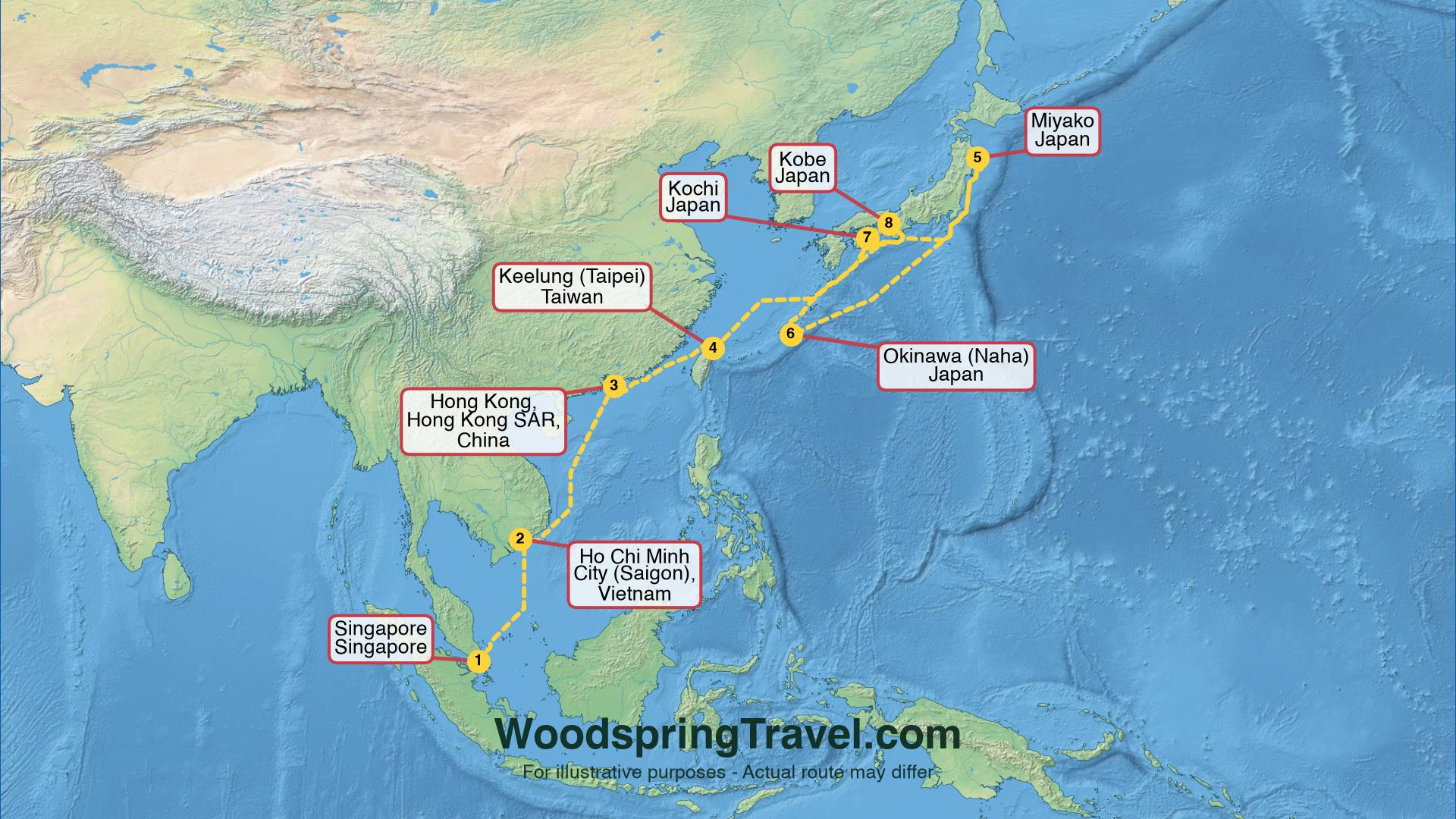 Route Illustration - Actual route may differ