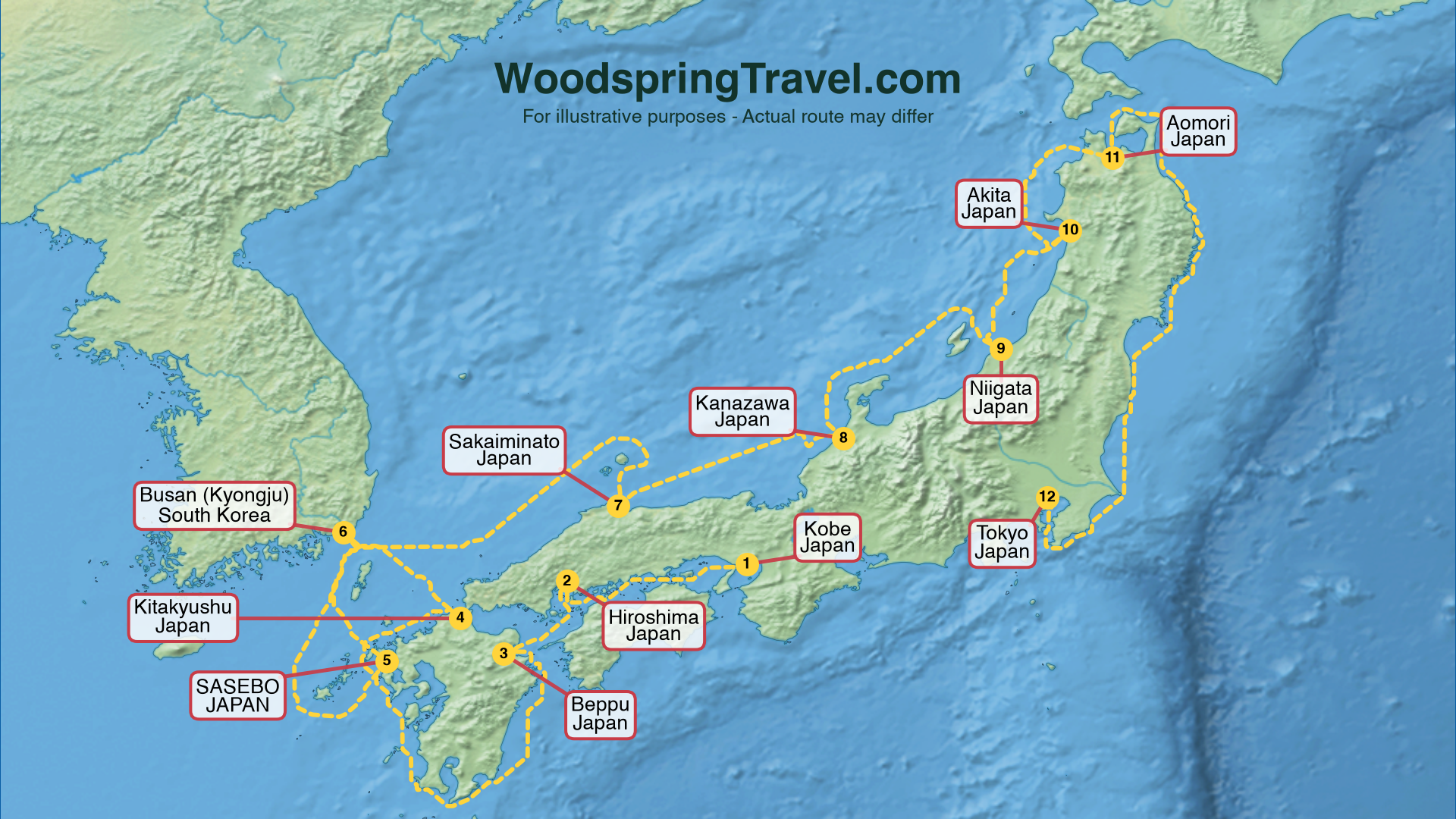 Route Illustration - Actual route may differ