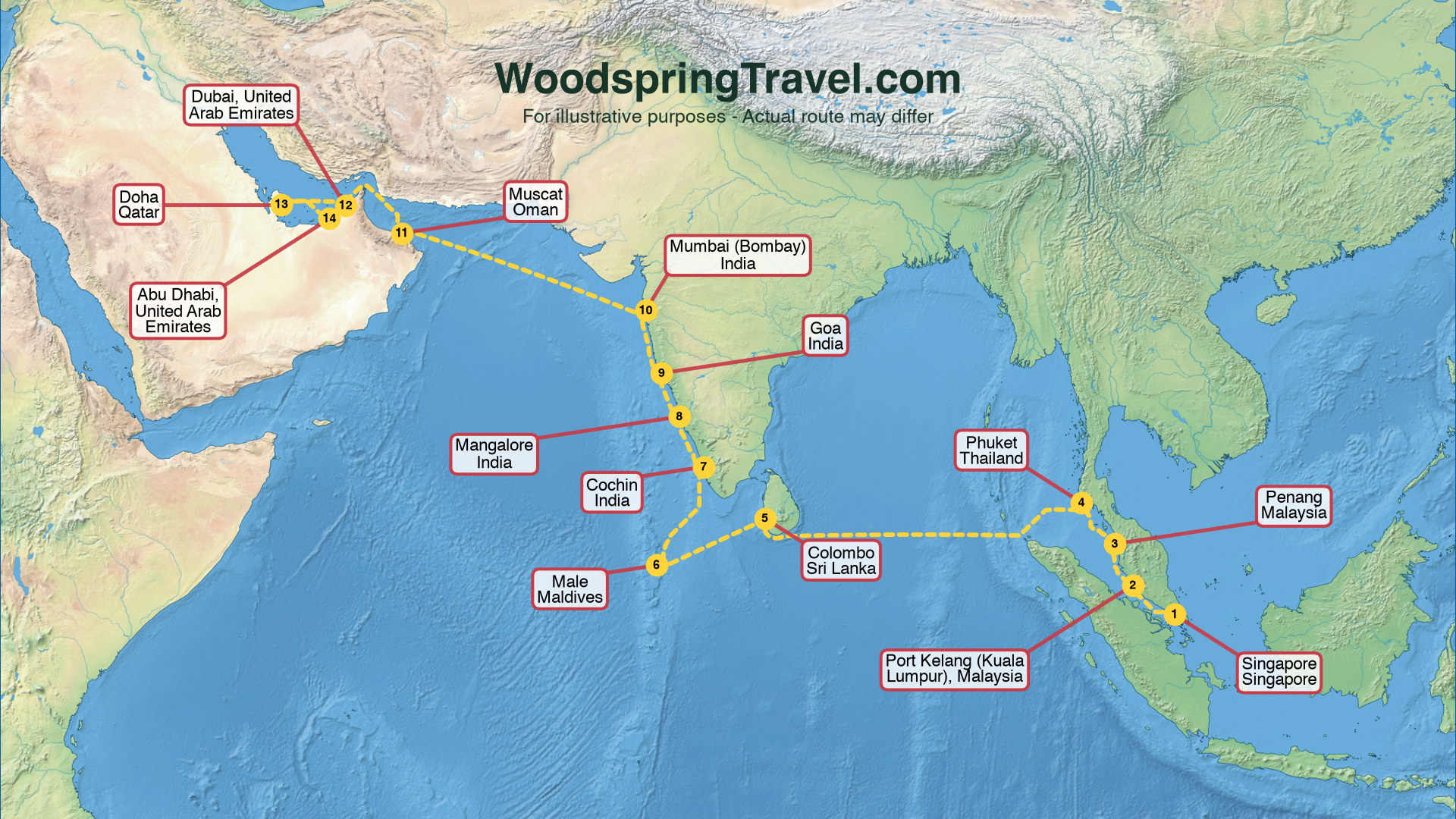 Route Illustration - Actual route may differ