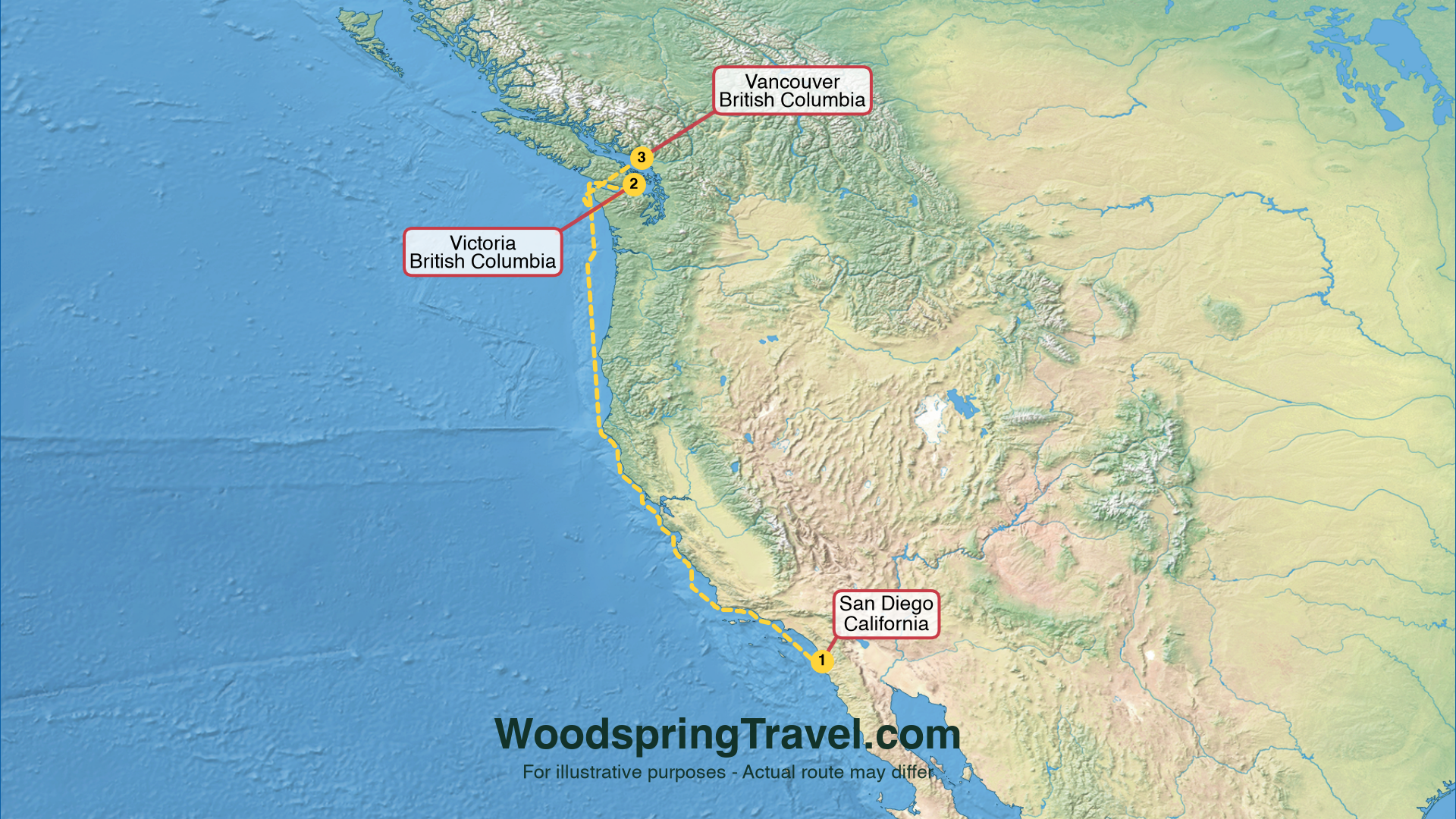 Route Illustration - Actual route may differ