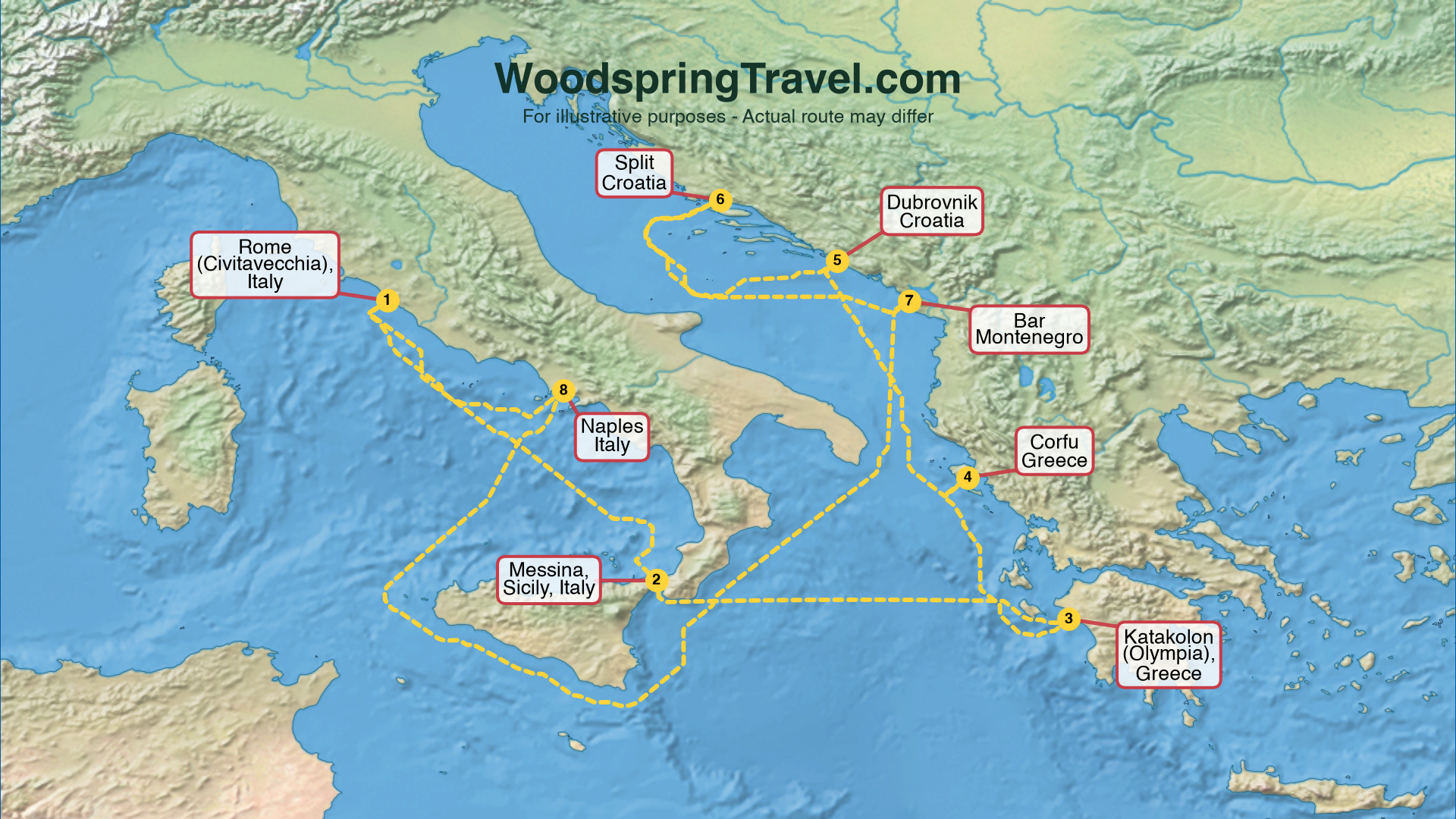 Route Illustration - Actual route may differ