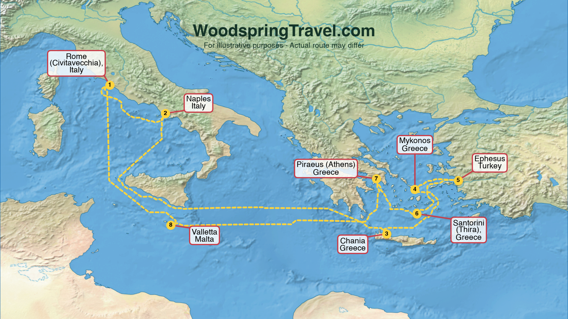 Route Illustration - Actual route may differ