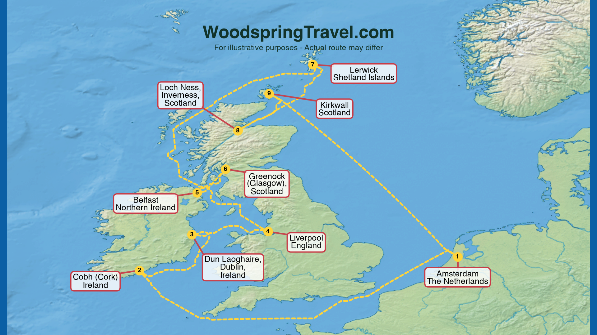 Route Illustration - Actual route may differ
