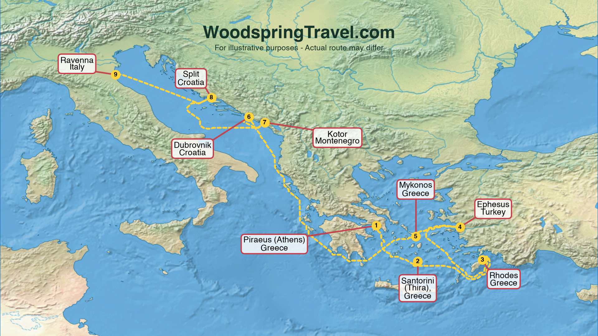 Route Illustration - Actual route may differ