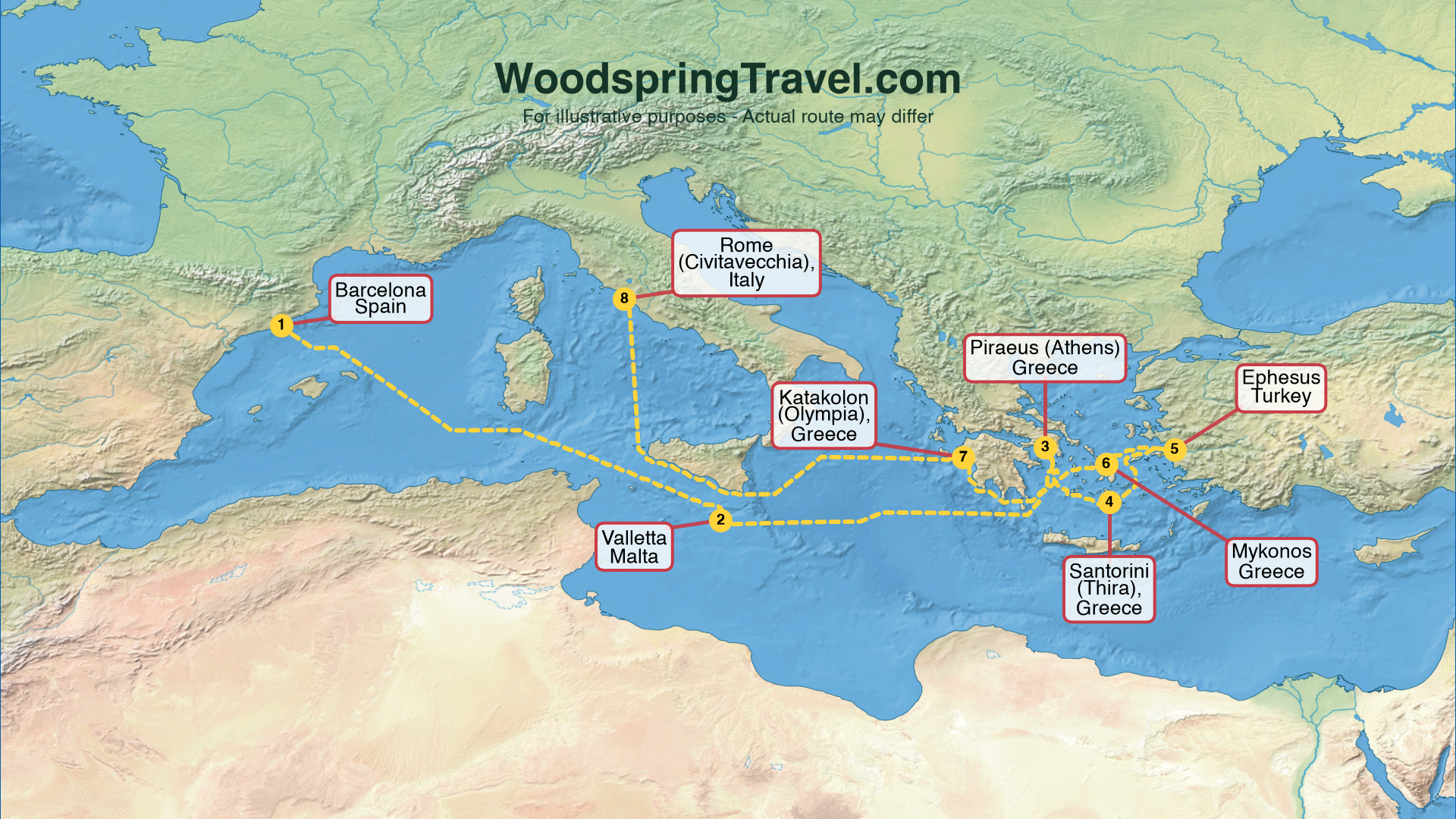 Route Illustration - Actual route may differ