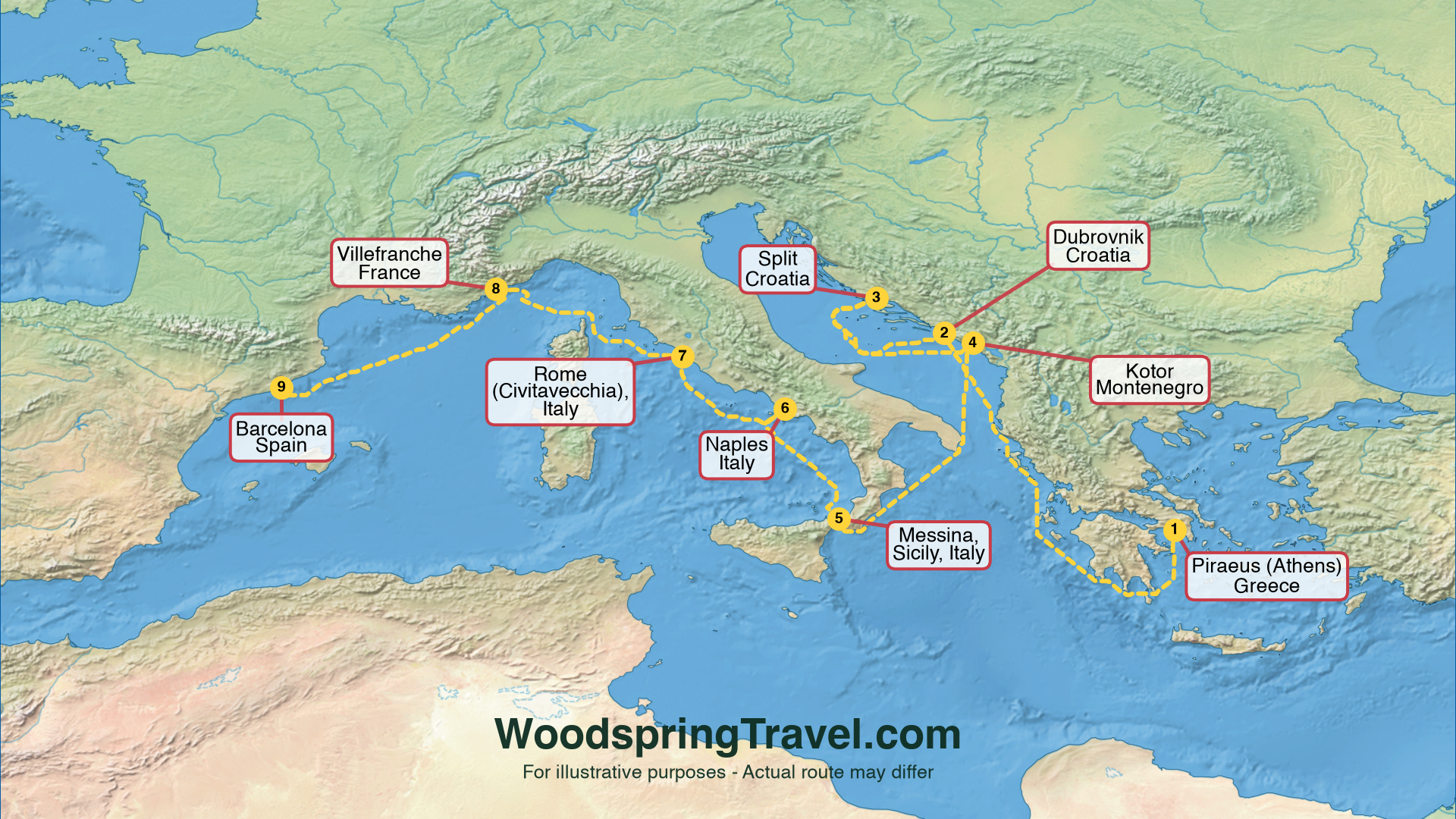 Route Illustration - Actual route may differ