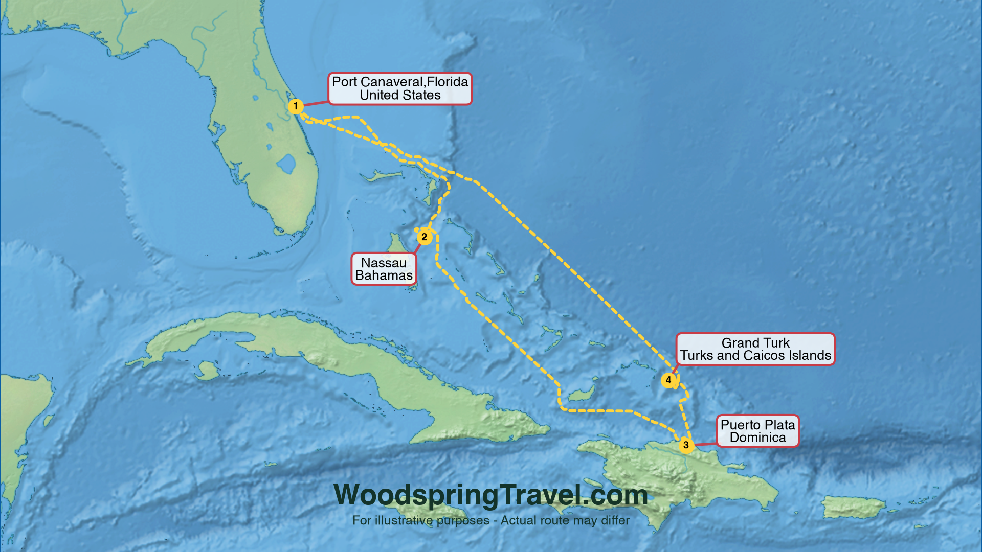 Route Illustration - Actual route may differ