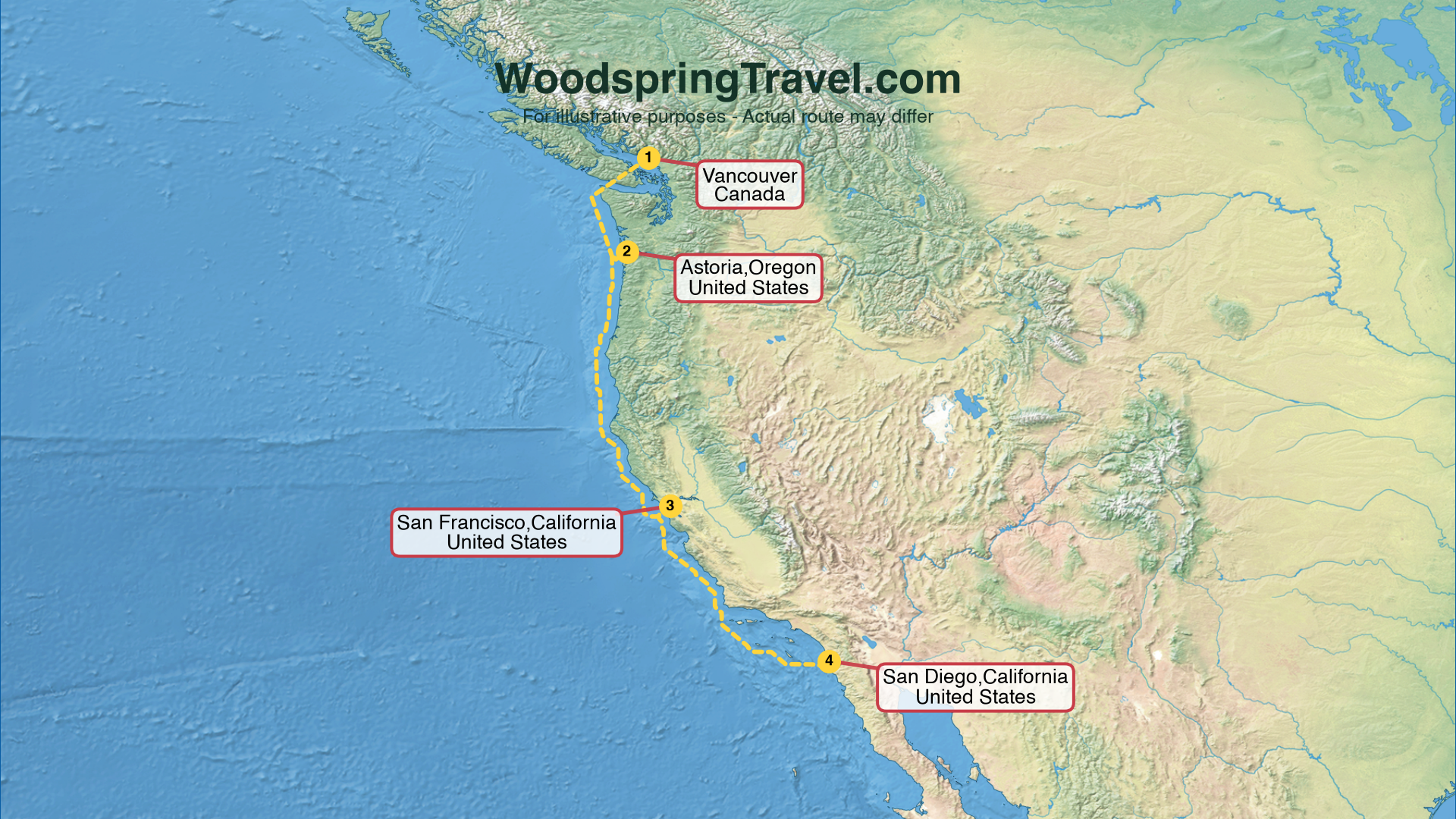 Route Illustration - Actual route may differ