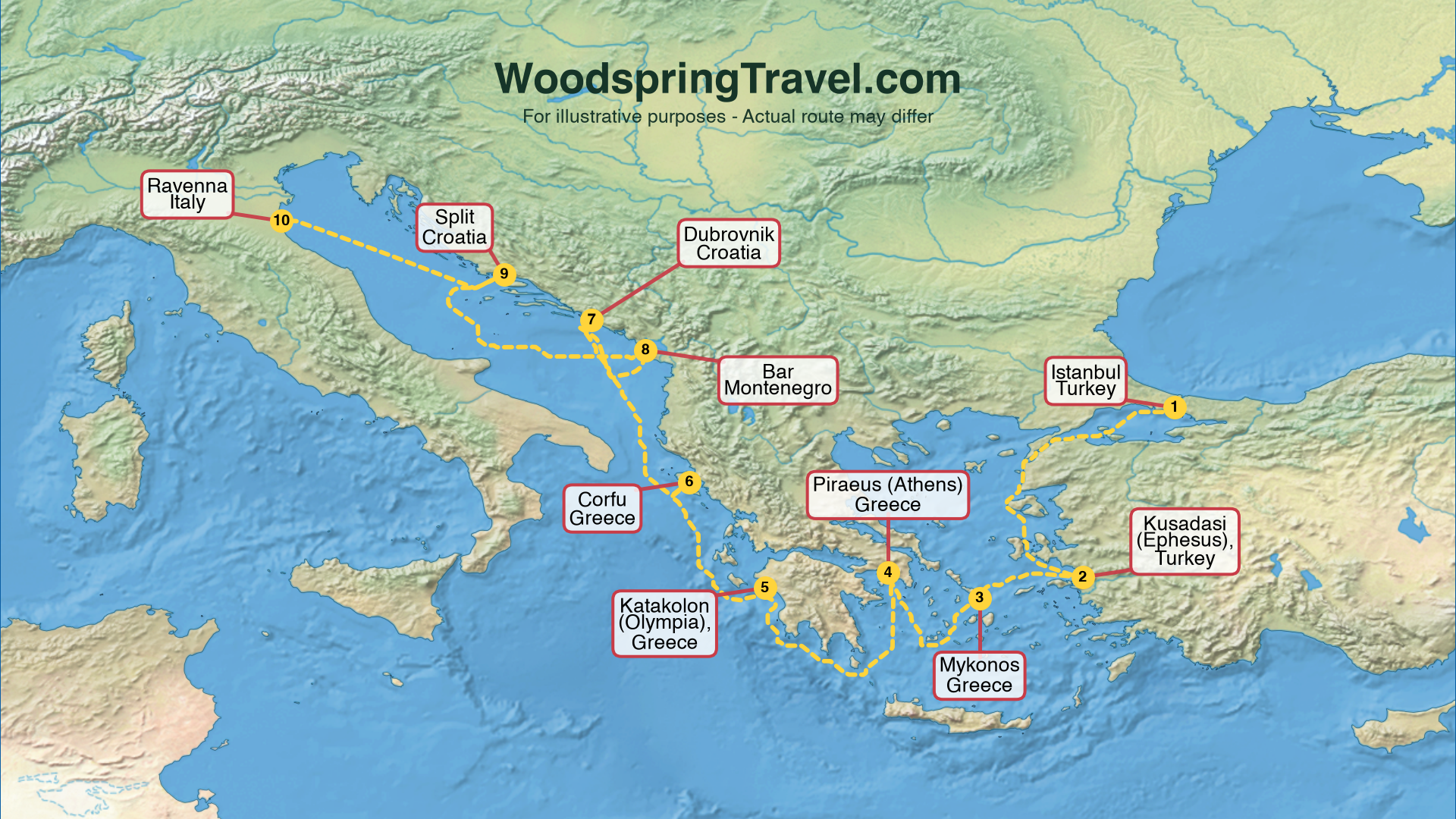 Route Illustration - Actual route may differ