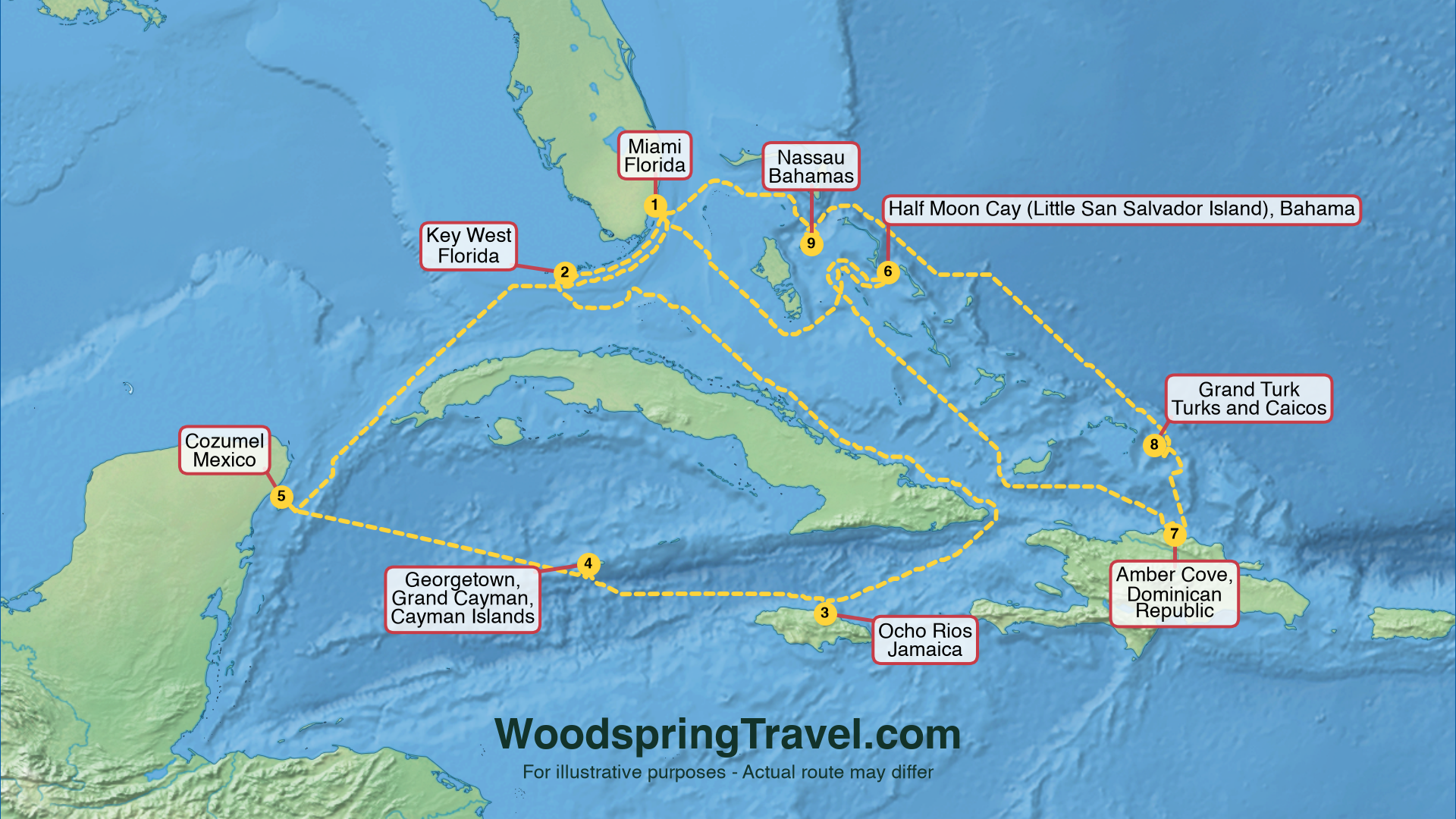 Route Illustration - Actual route may differ